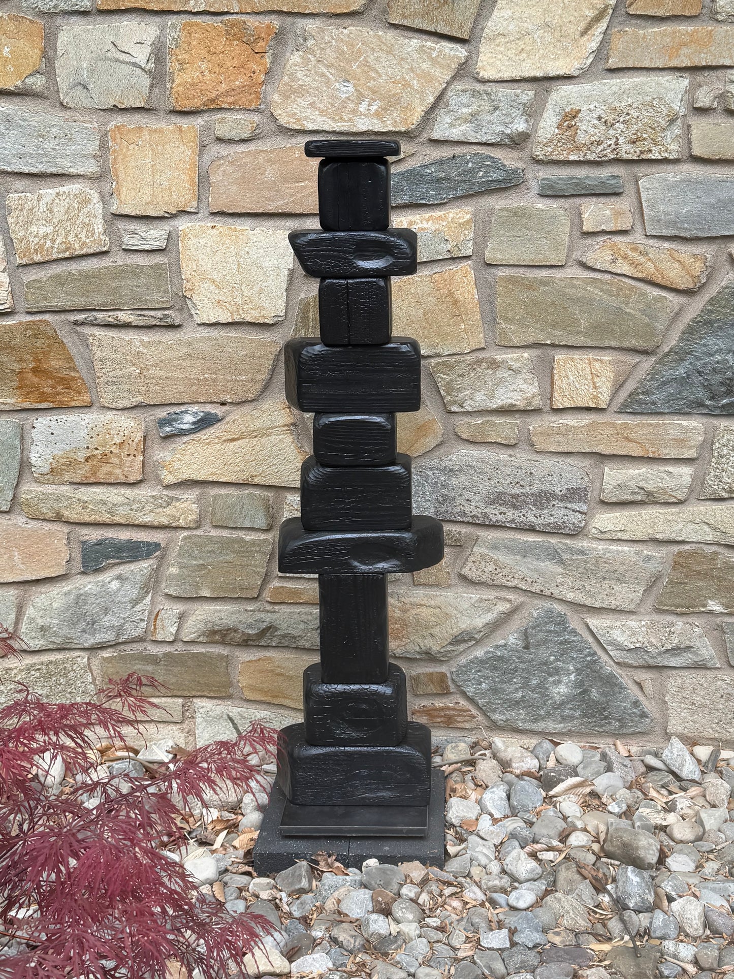 Indoor-Outdoor Shou Sugi Ban Sculpture Totem #90