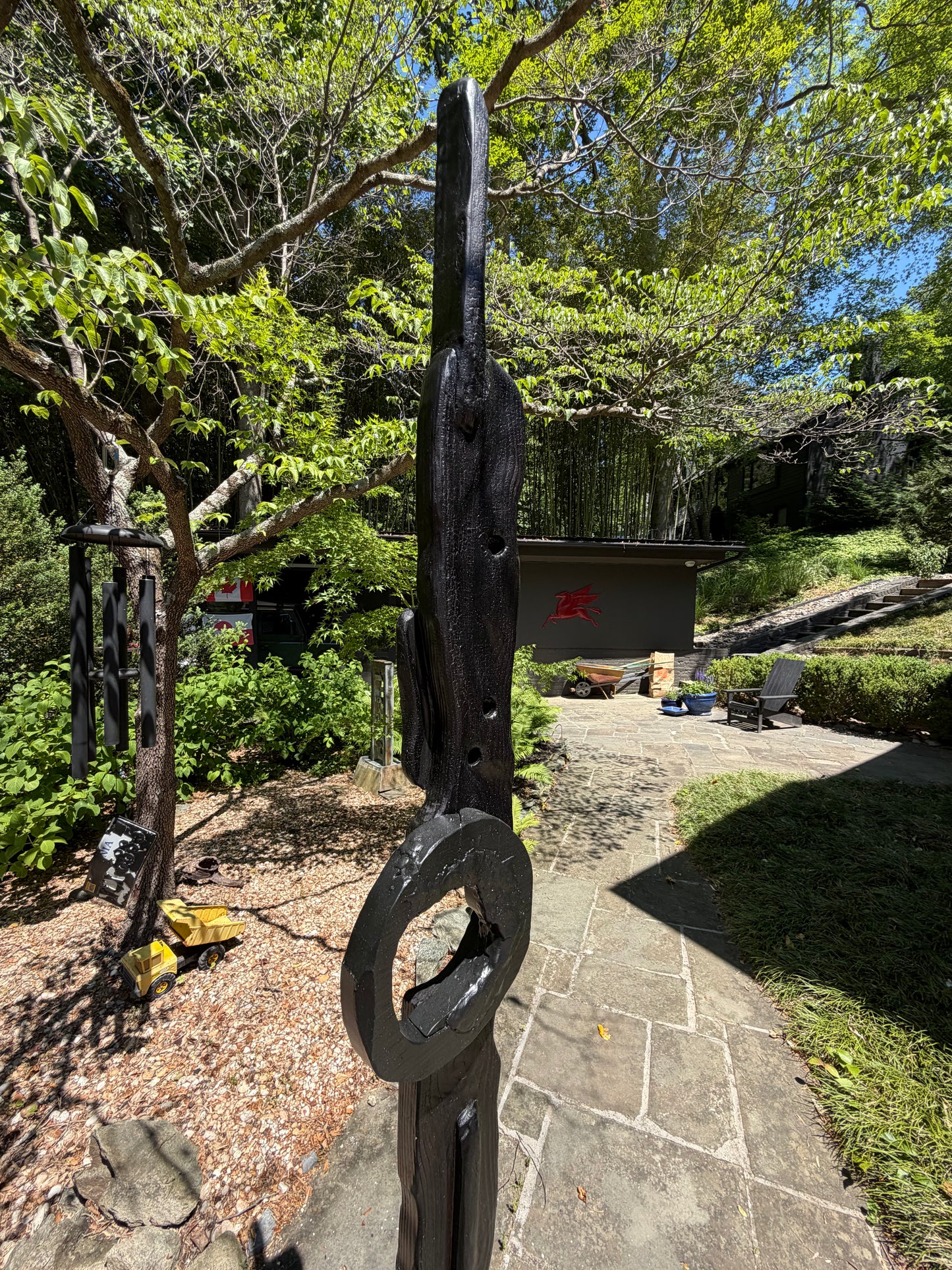 Organic Indoor-Outdoor Shou Sugi Ban Sculpture Totem #88