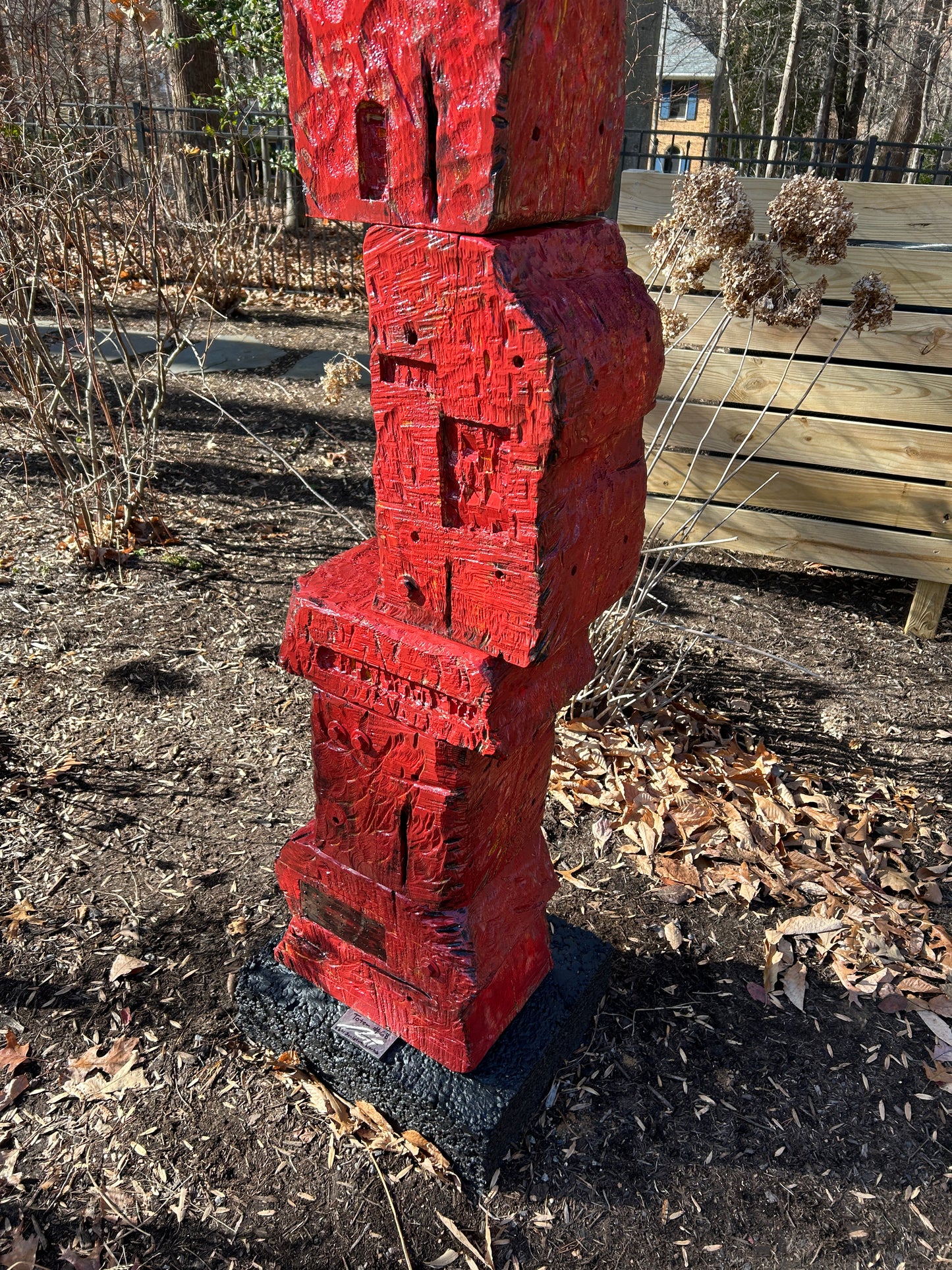 Rustic Red Block Totem (Local Made to Order)