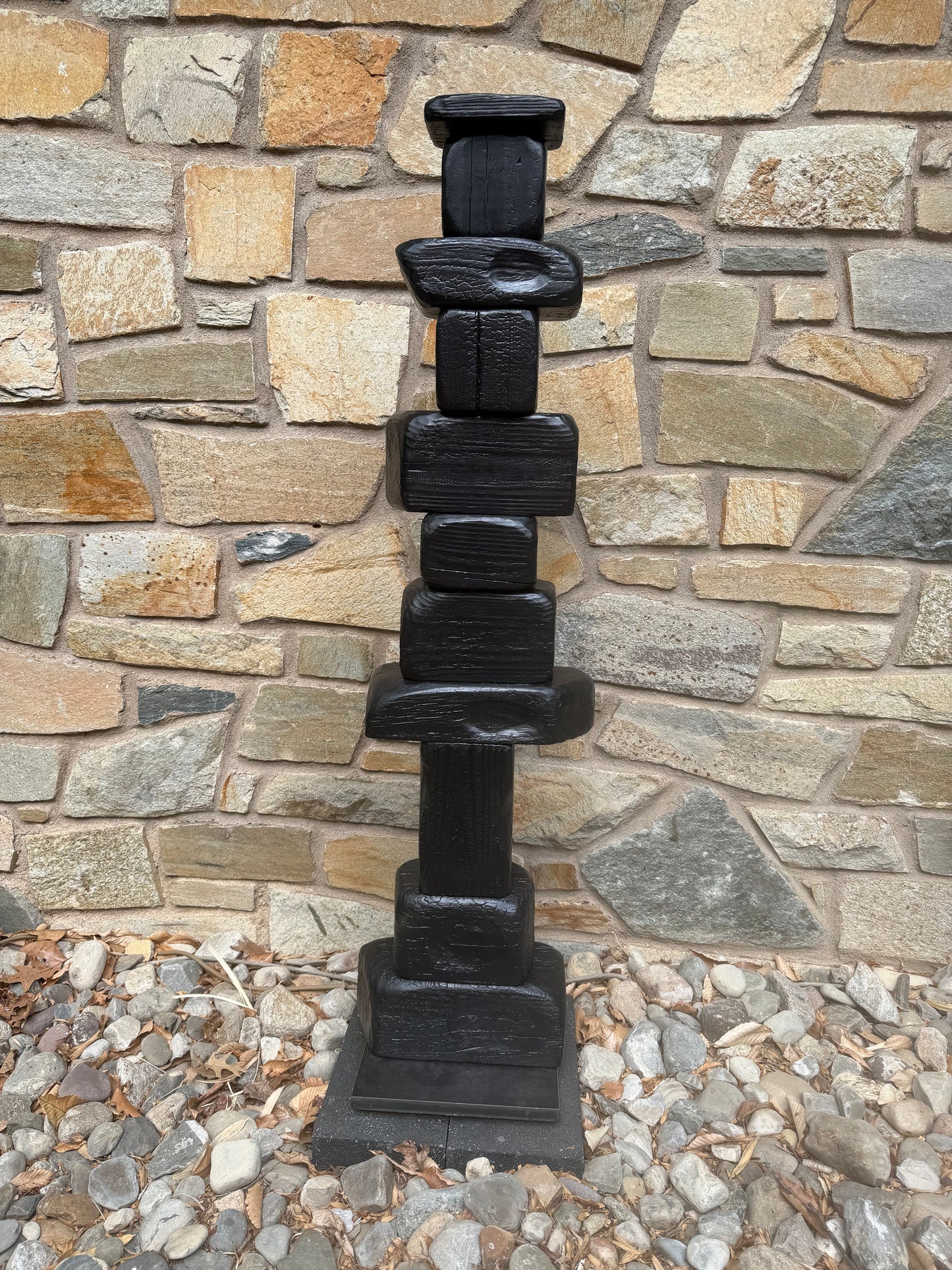 Indoor-Outdoor Shou Sugi Ban Sculpture Totem #90