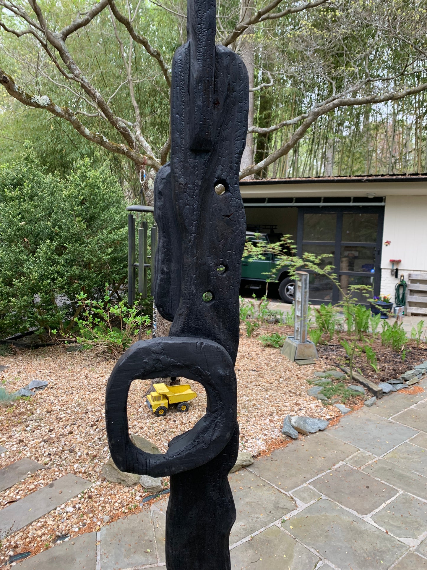 Organic Indoor-Outdoor Shou Sugi Ban Sculpture Totem #24