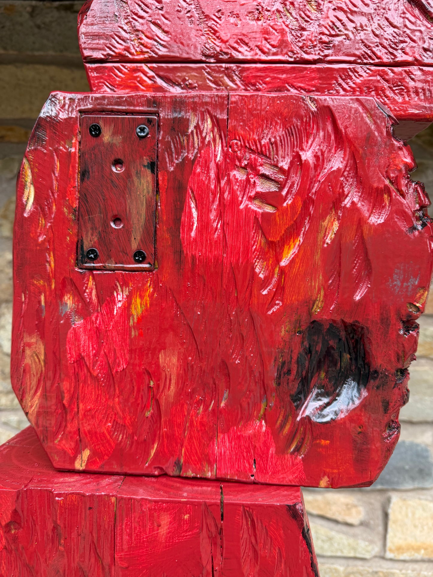 Rustic Red Block Totem #84 (Free Local Delivery & Installation to DC/MD/NVA)