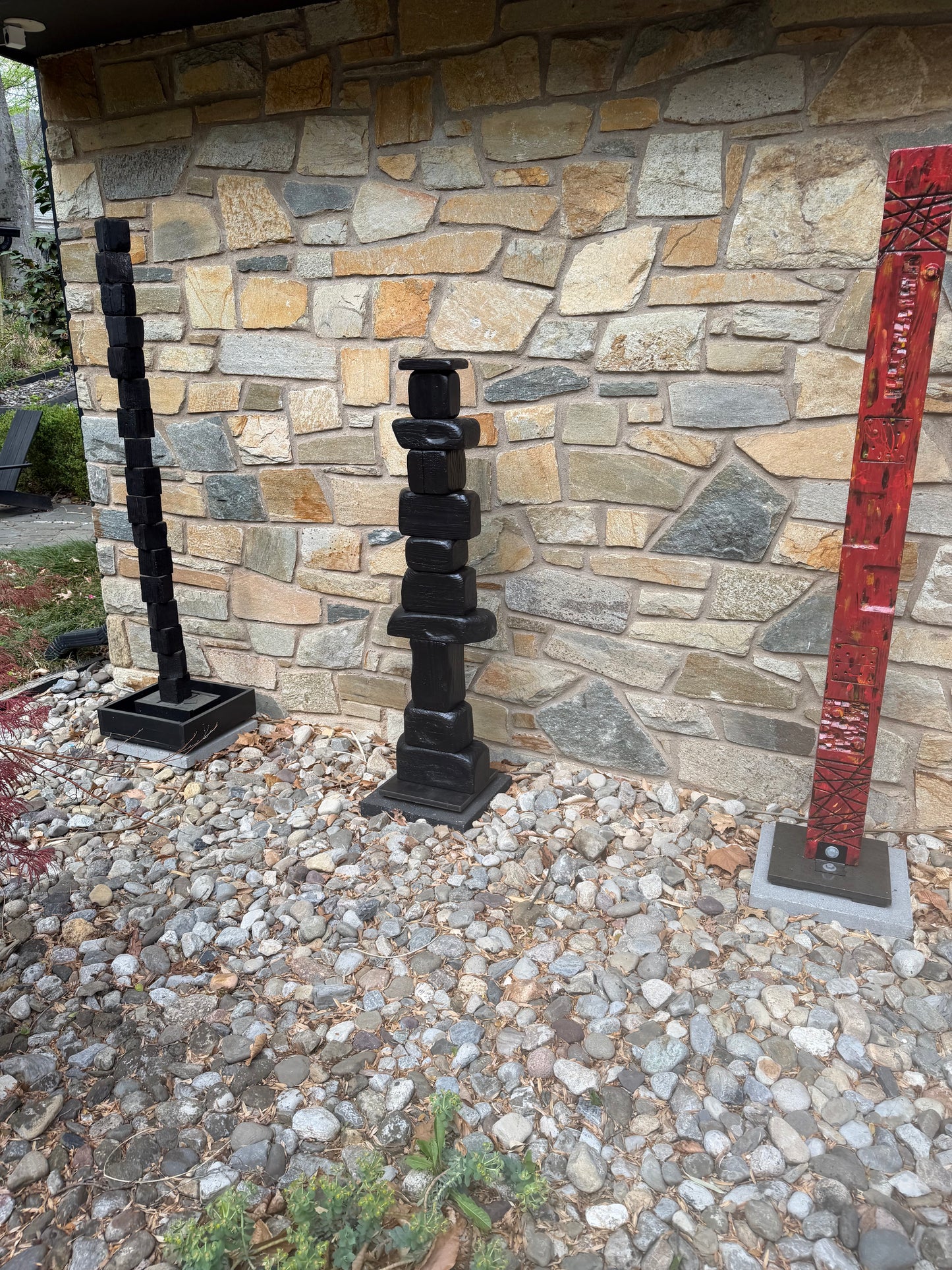 Indoor-Outdoor Shou Sugi Ban Sculpture Totem #90