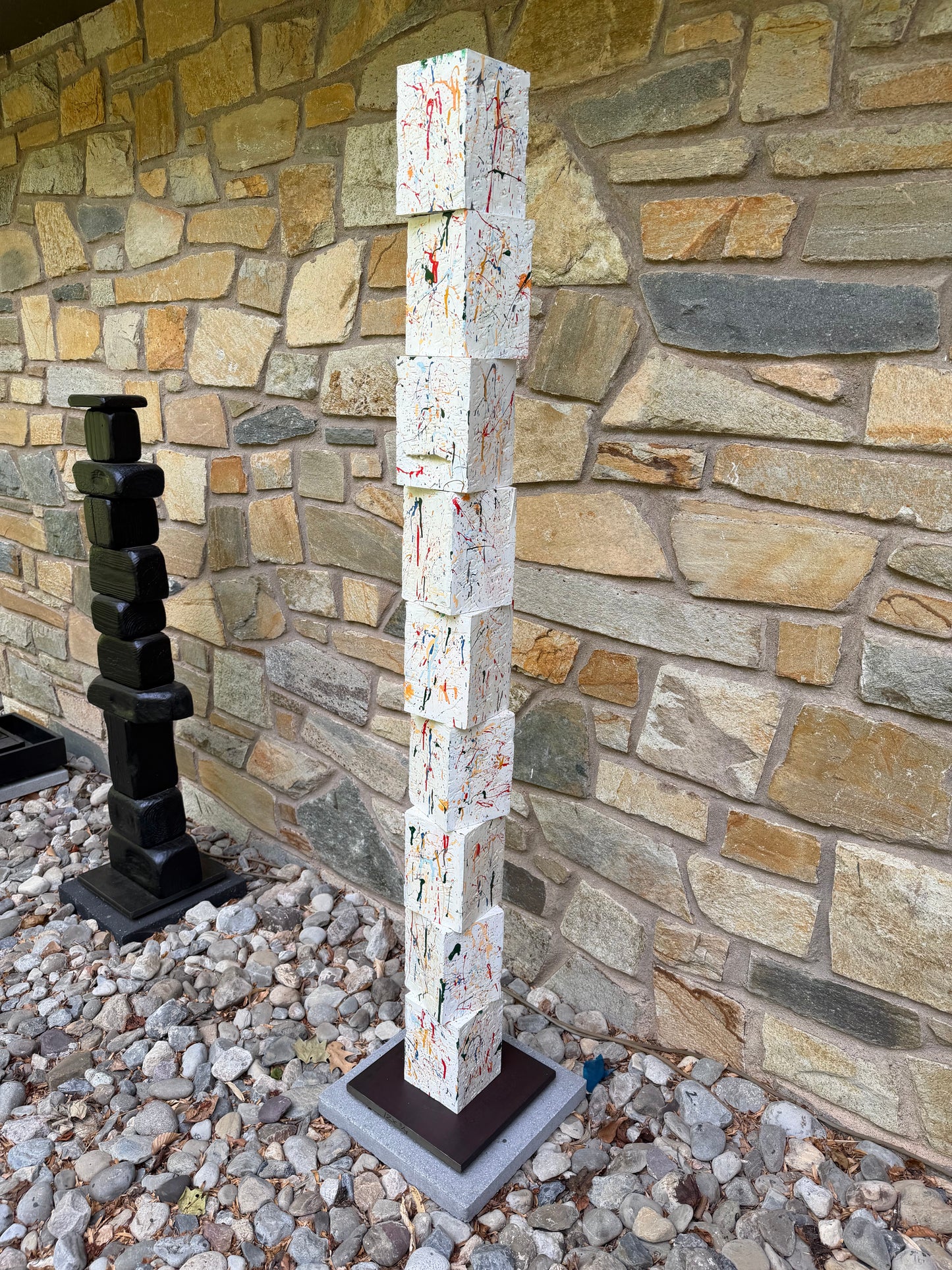Indoor-Outdoor Multicolor Splatter Totem #83