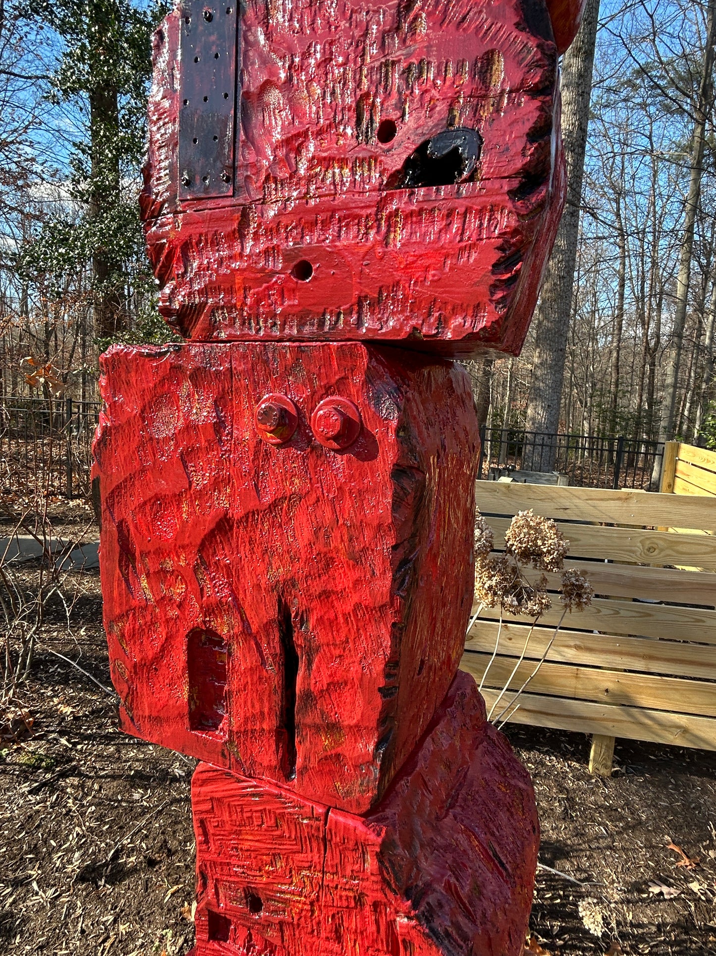 Rustic Red Block Totem (Local Made to Order)