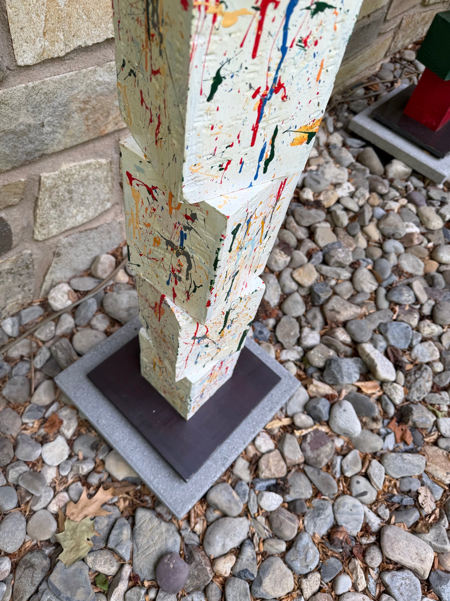 Indoor-Outdoor Multicolor Splatter Totem #83