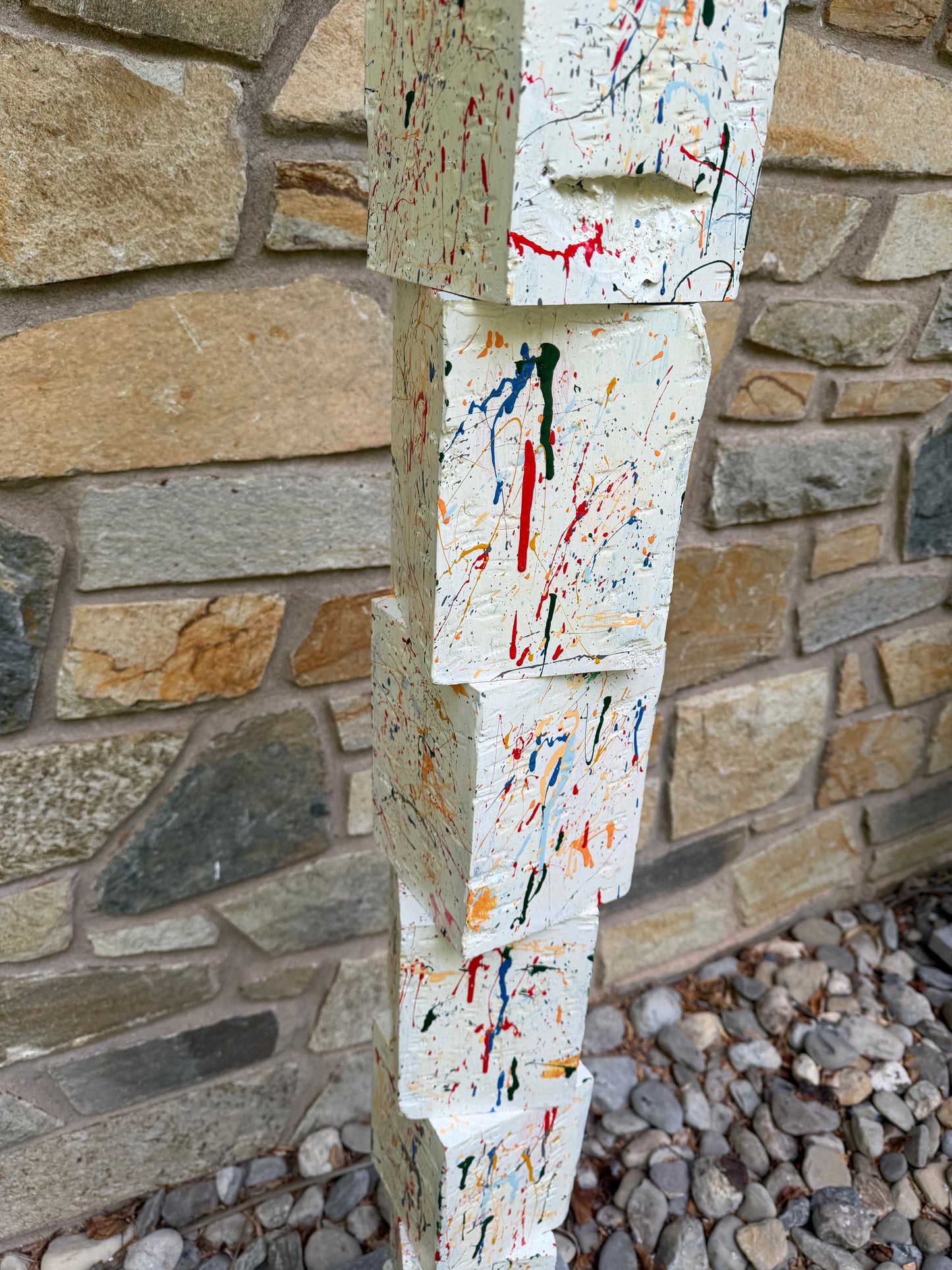 Indoor-Outdoor Multicolor Splatter Totem #83