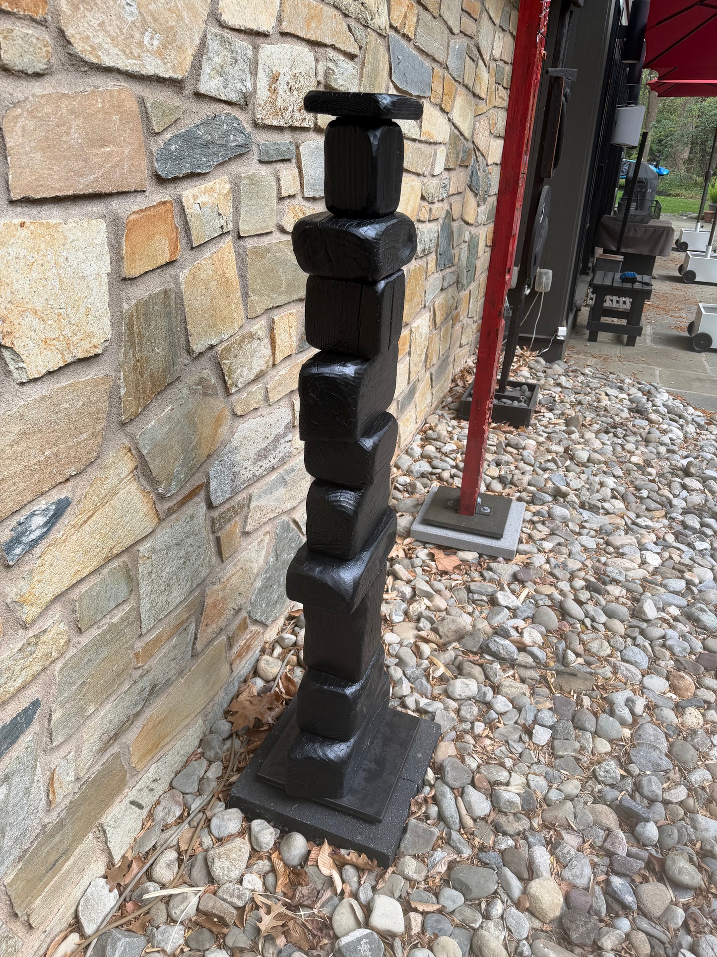 Indoor-Outdoor Shou Sugi Ban Sculpture Totem #90