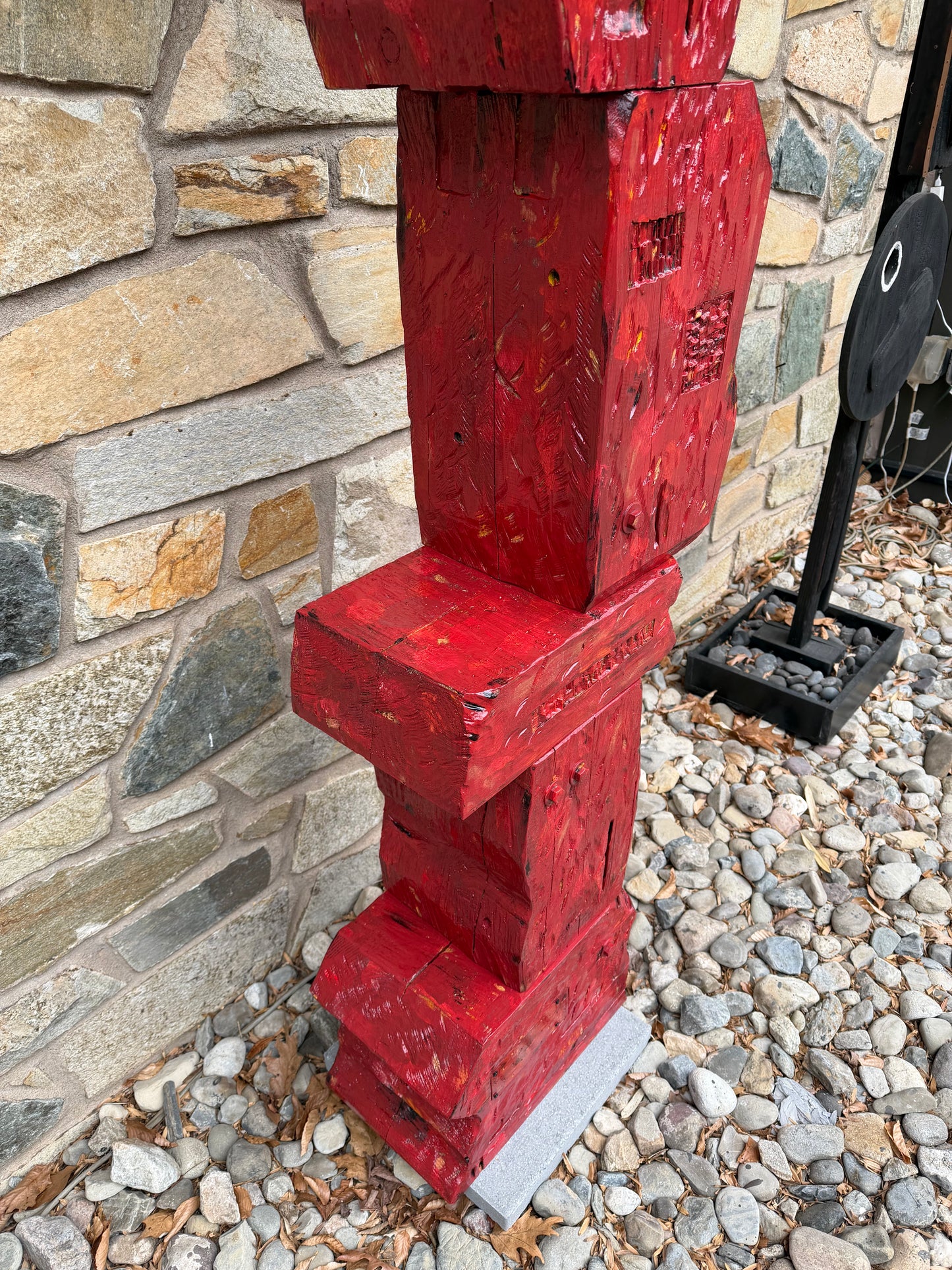 Rustic Red Block Totem #84 (Free Local Delivery & Installation to DC/MD/NVA)