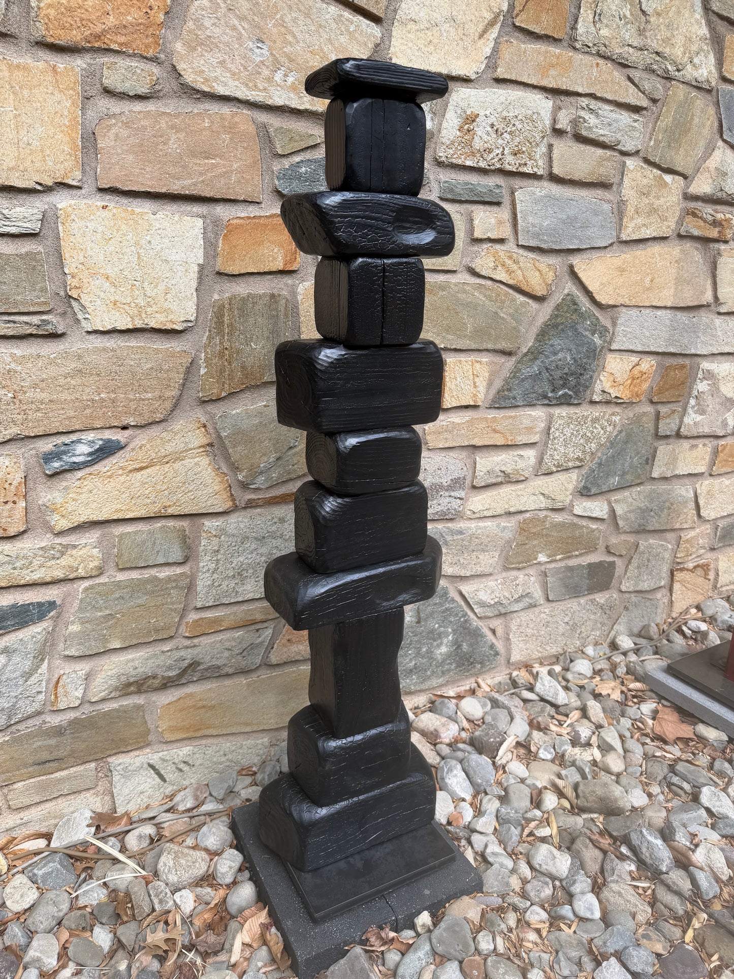 Indoor-Outdoor Shou Sugi Ban Sculpture Totem #90