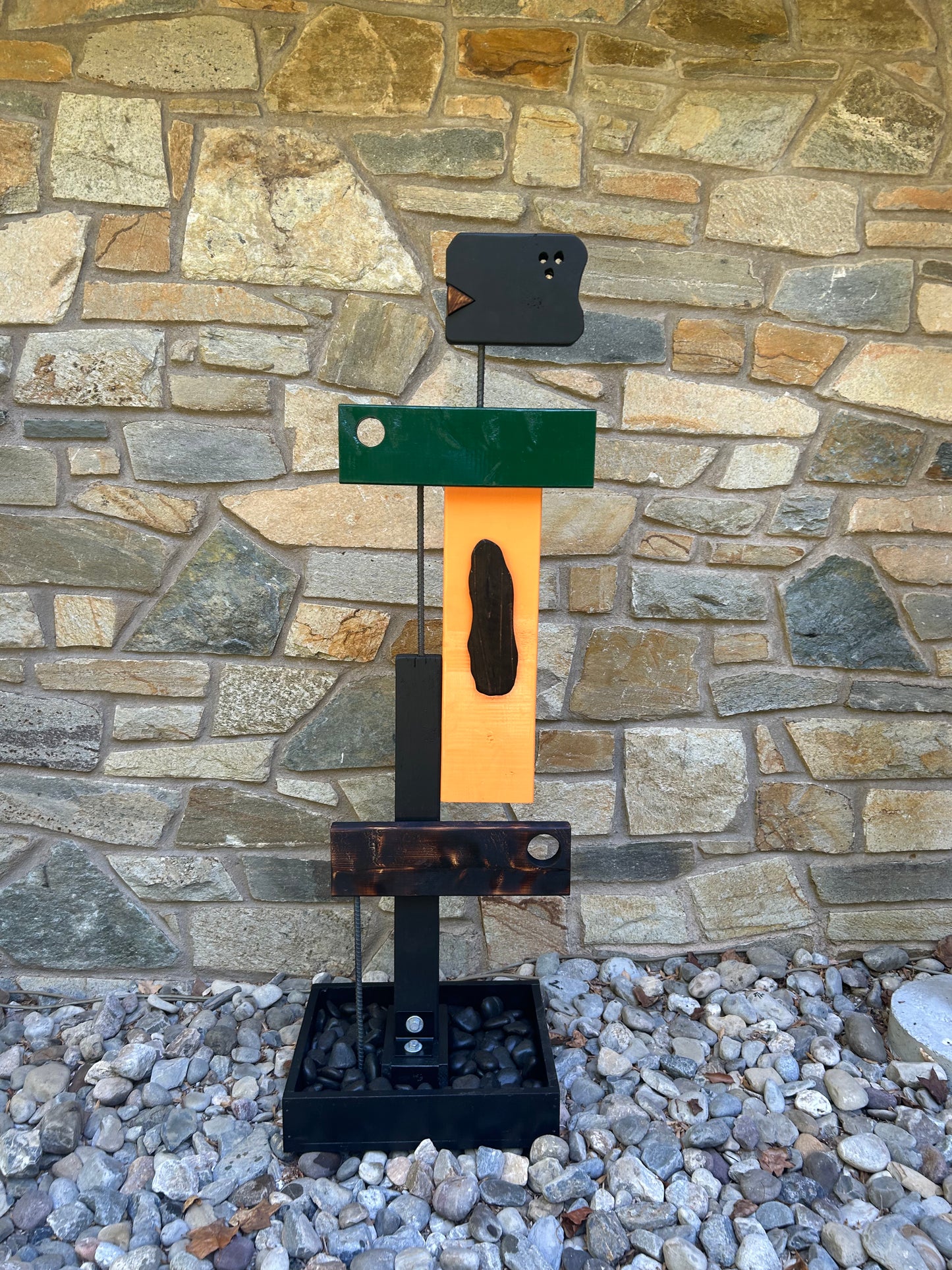 Indoor-Outdoor Organic Sculpture Totem #38/Colorblock #10