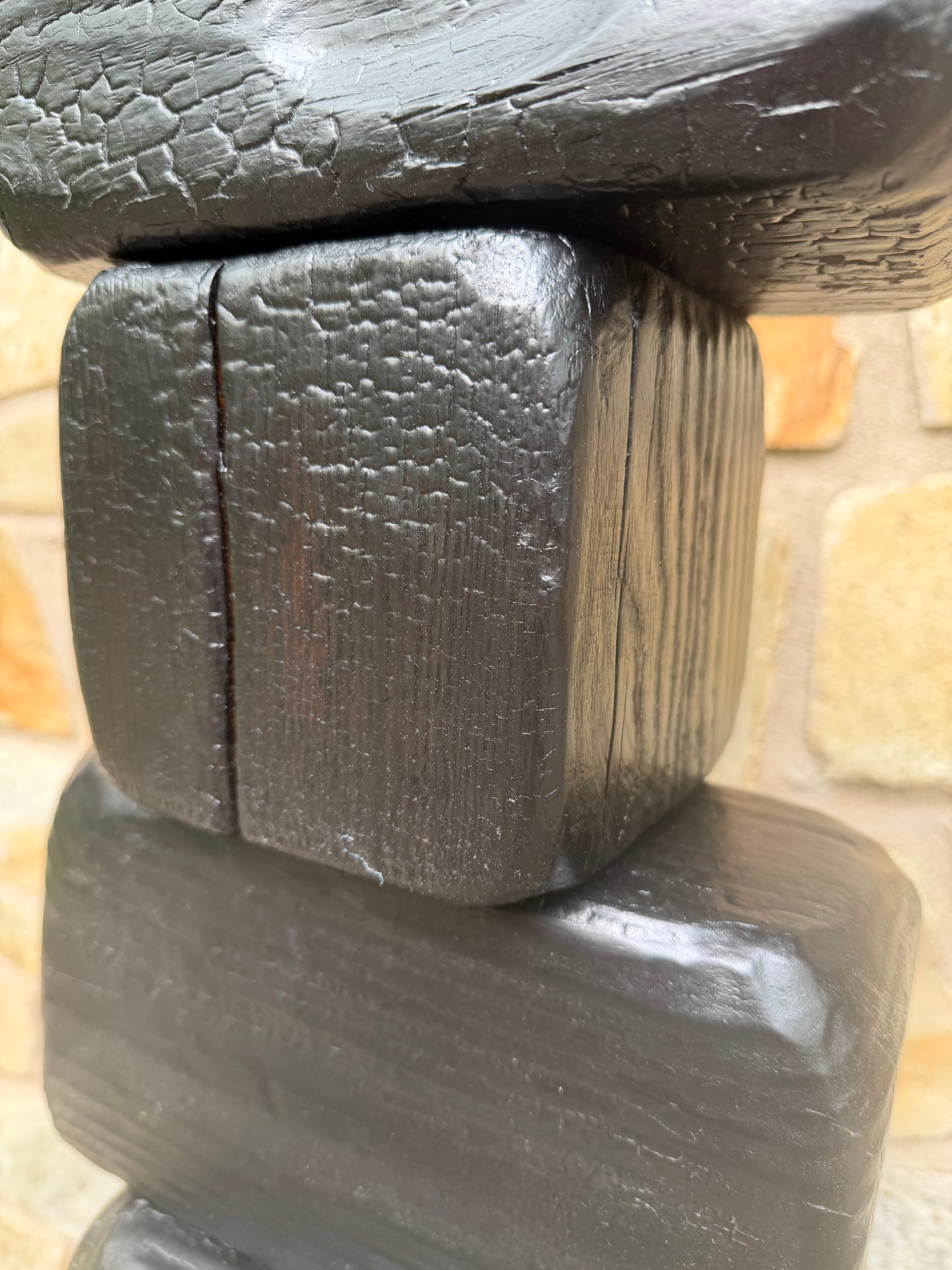 Indoor-Outdoor Shou Sugi Ban Sculpture Totem #90
