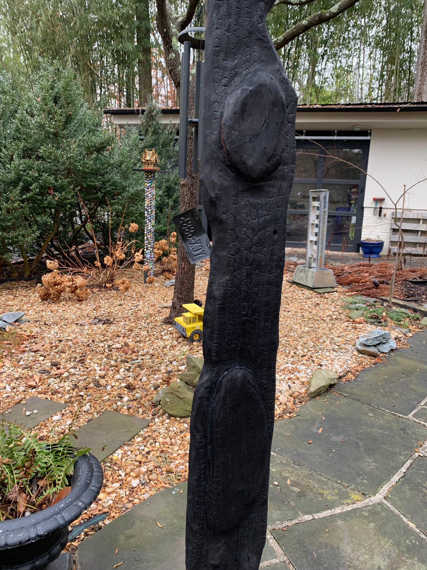 Outdoor Organic Shou Sugi Ban Totem #6 Sculpture