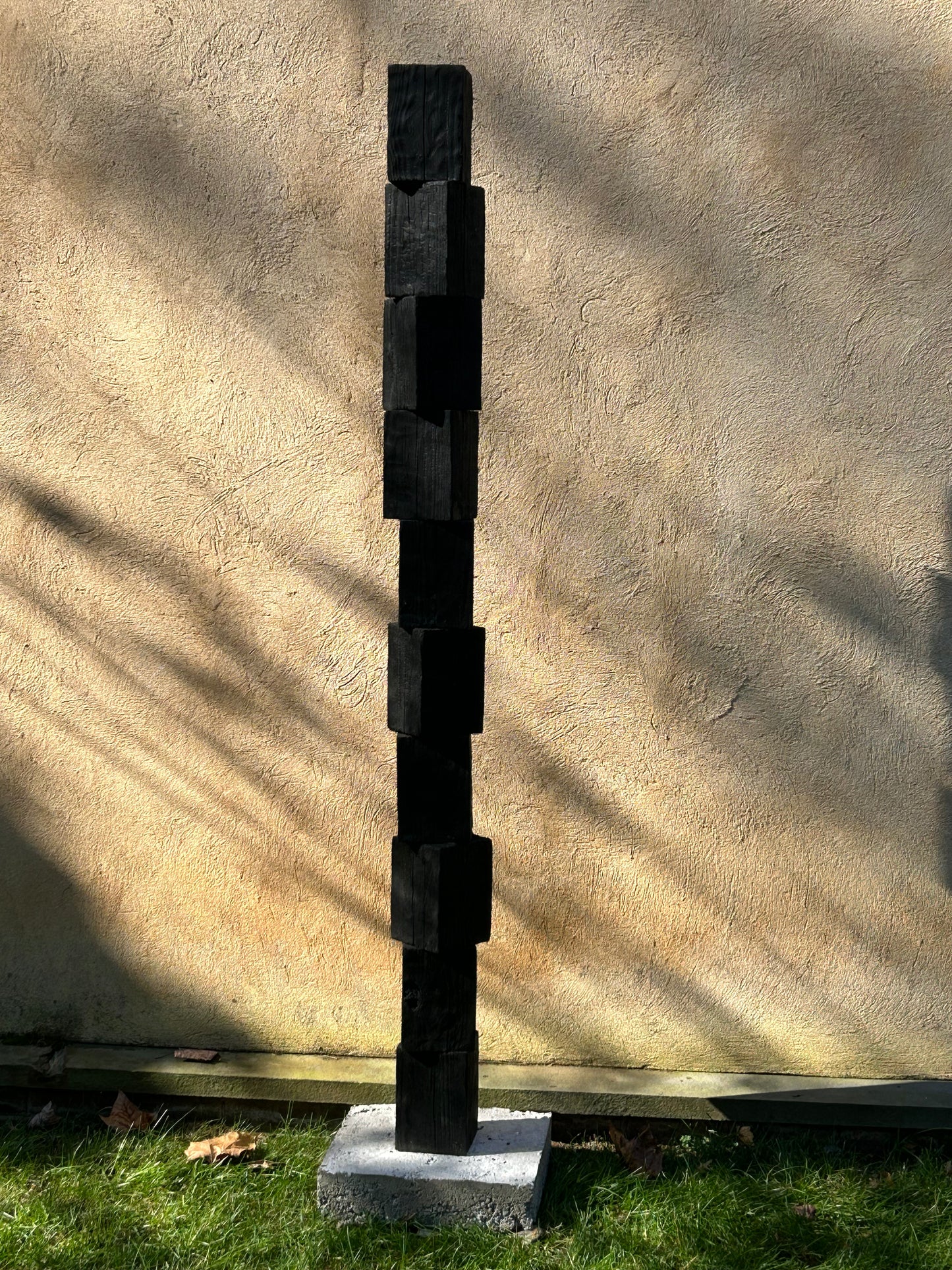 Organic Indoor-Outdoor Shou Sugi Ban Sculpture Totem #43 (Made-to-Order)