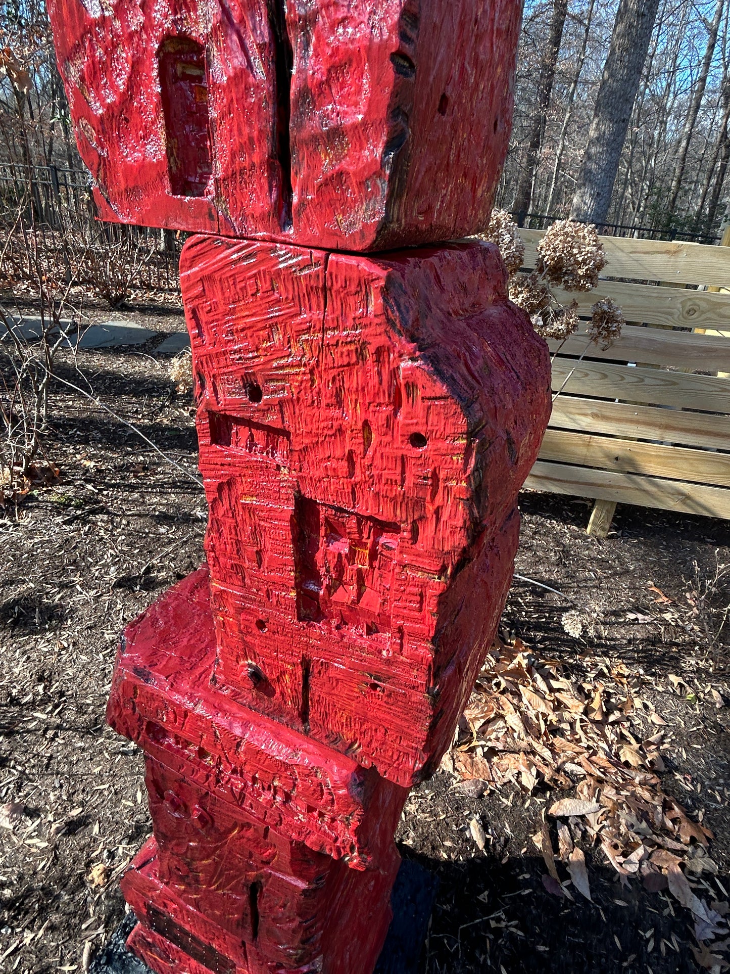 Rustic Red Block Totem (Local Made to Order)