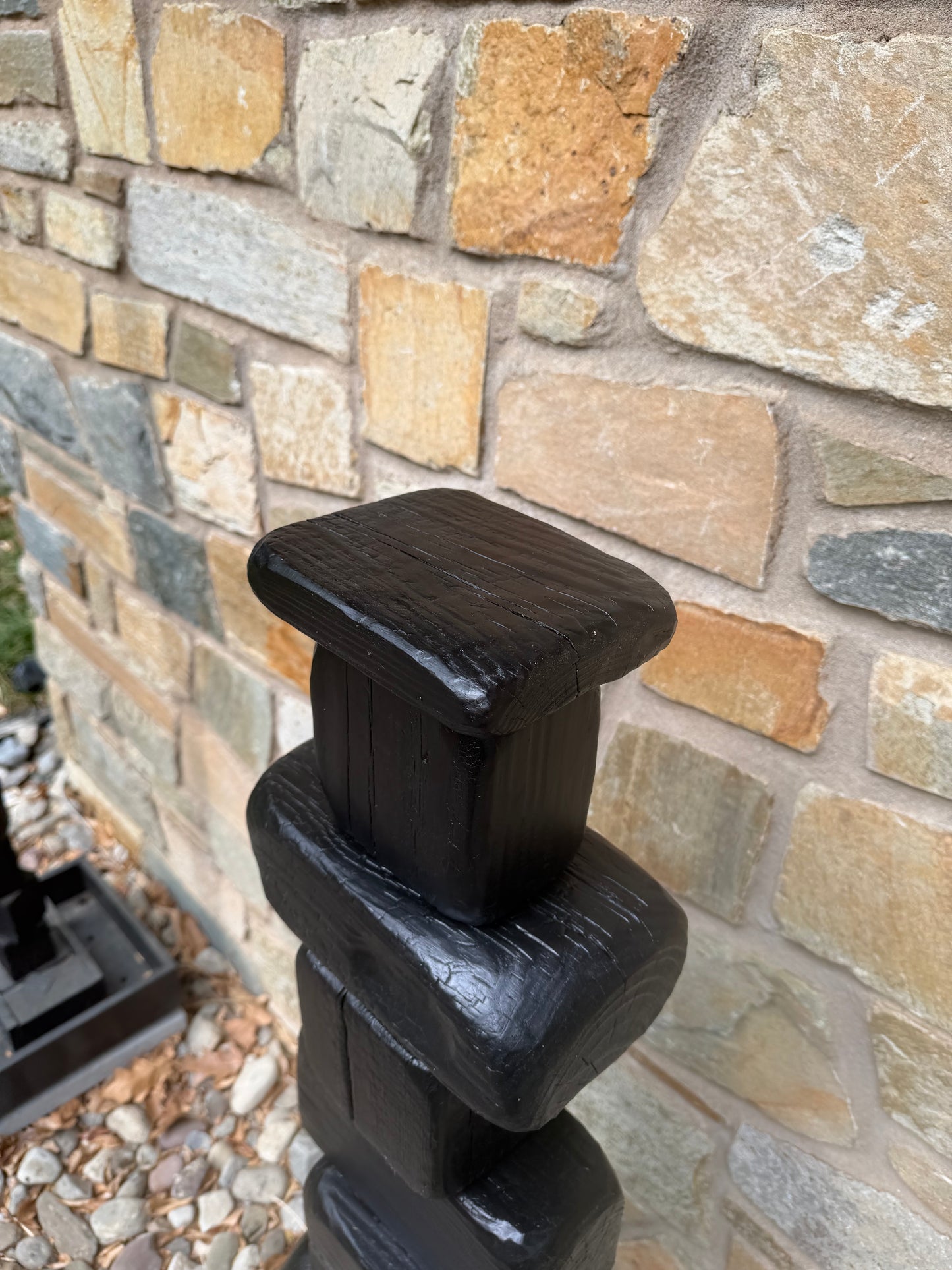 Indoor-Outdoor Shou Sugi Ban Sculpture Totem #90