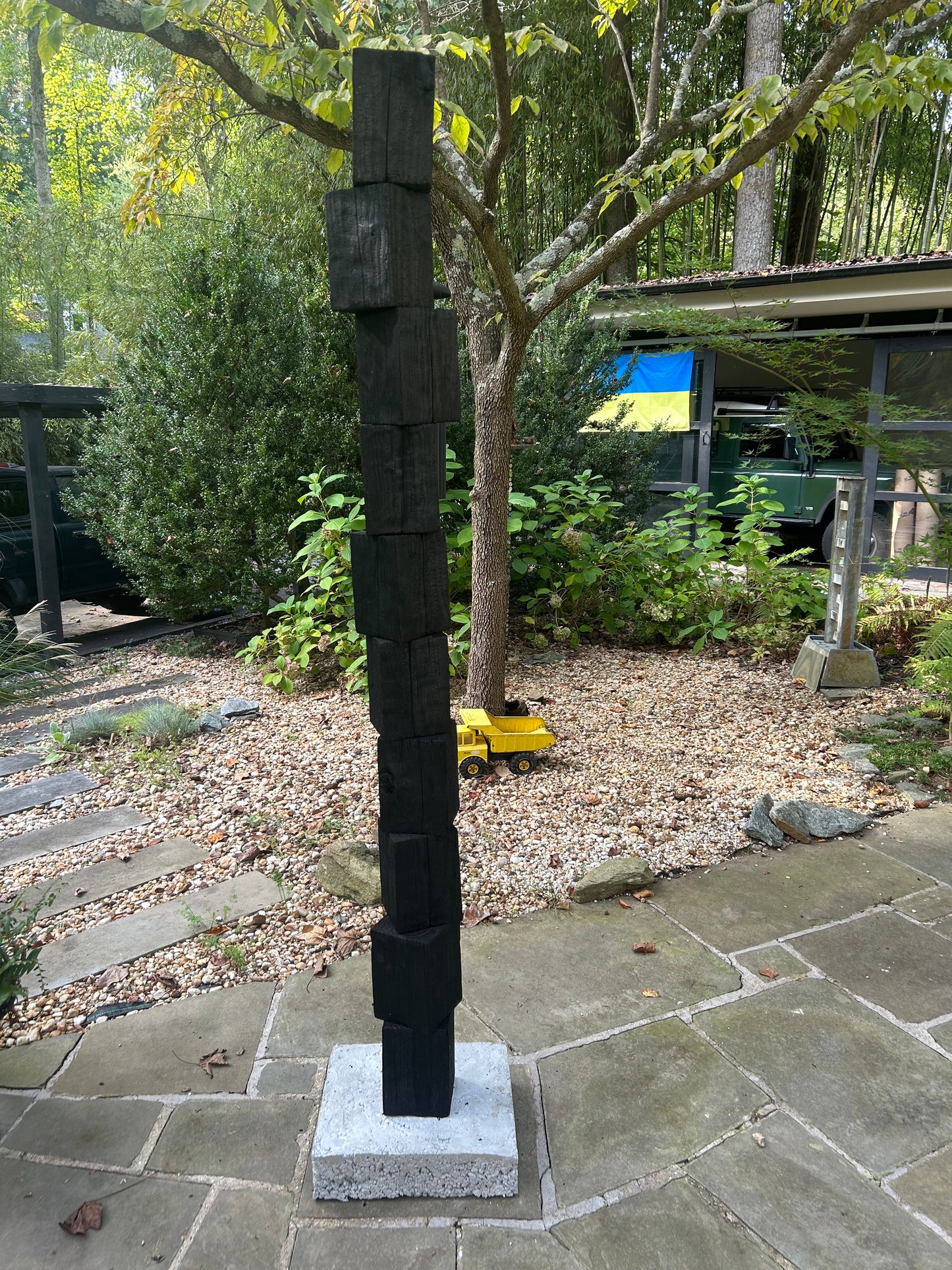 Organic Indoor-Outdoor Shou Sugi Ban Sculpture Totem #43 (Made-to-Order)