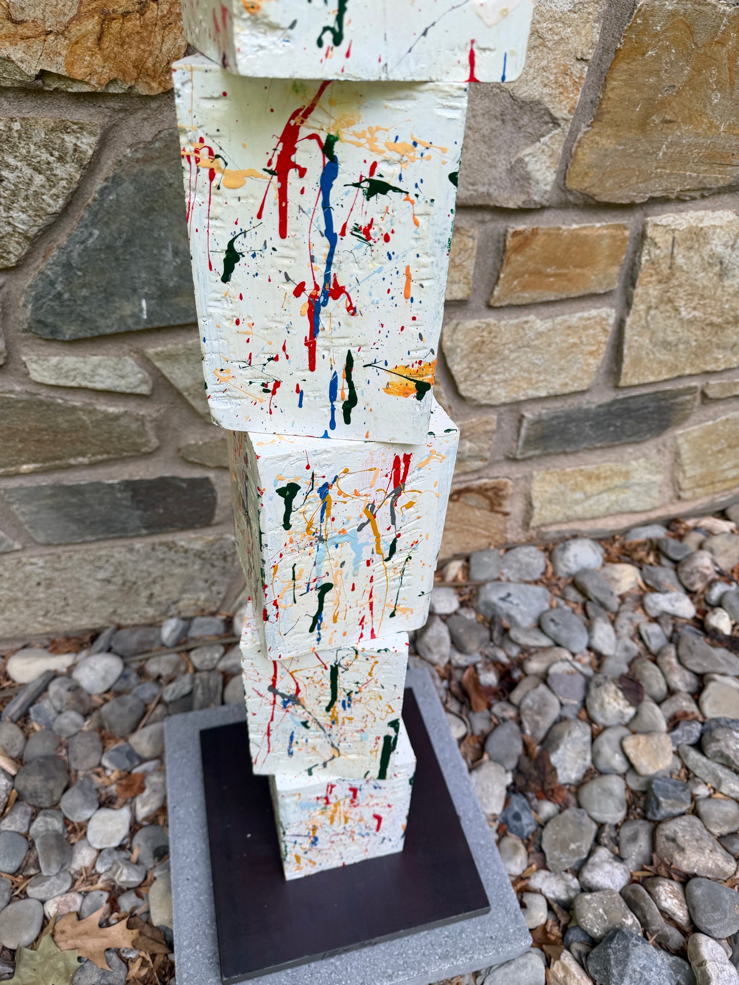 Indoor-Outdoor Multicolor Splatter Totem #83