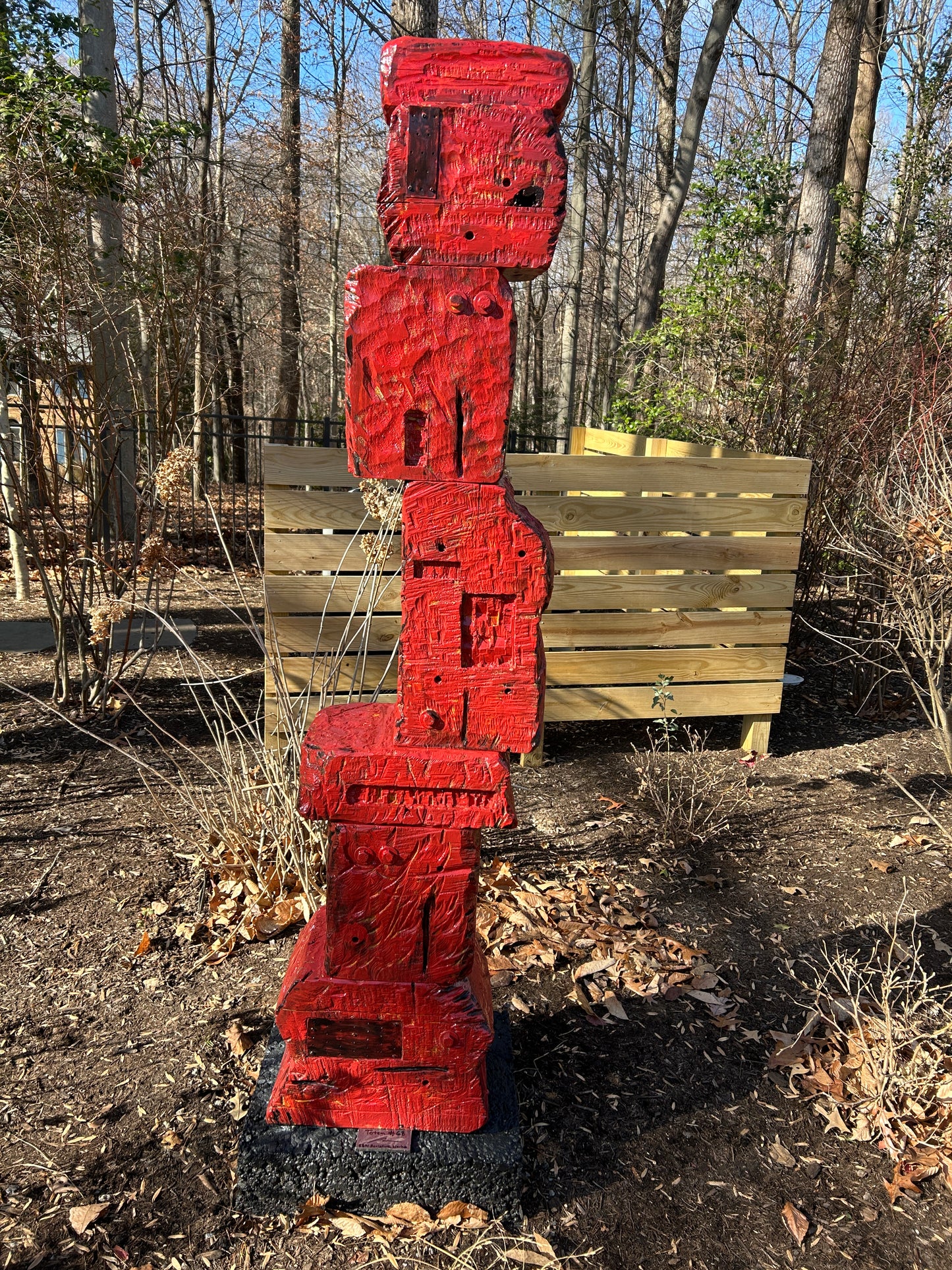 Rustic Red Block Totem (Local Made to Order)