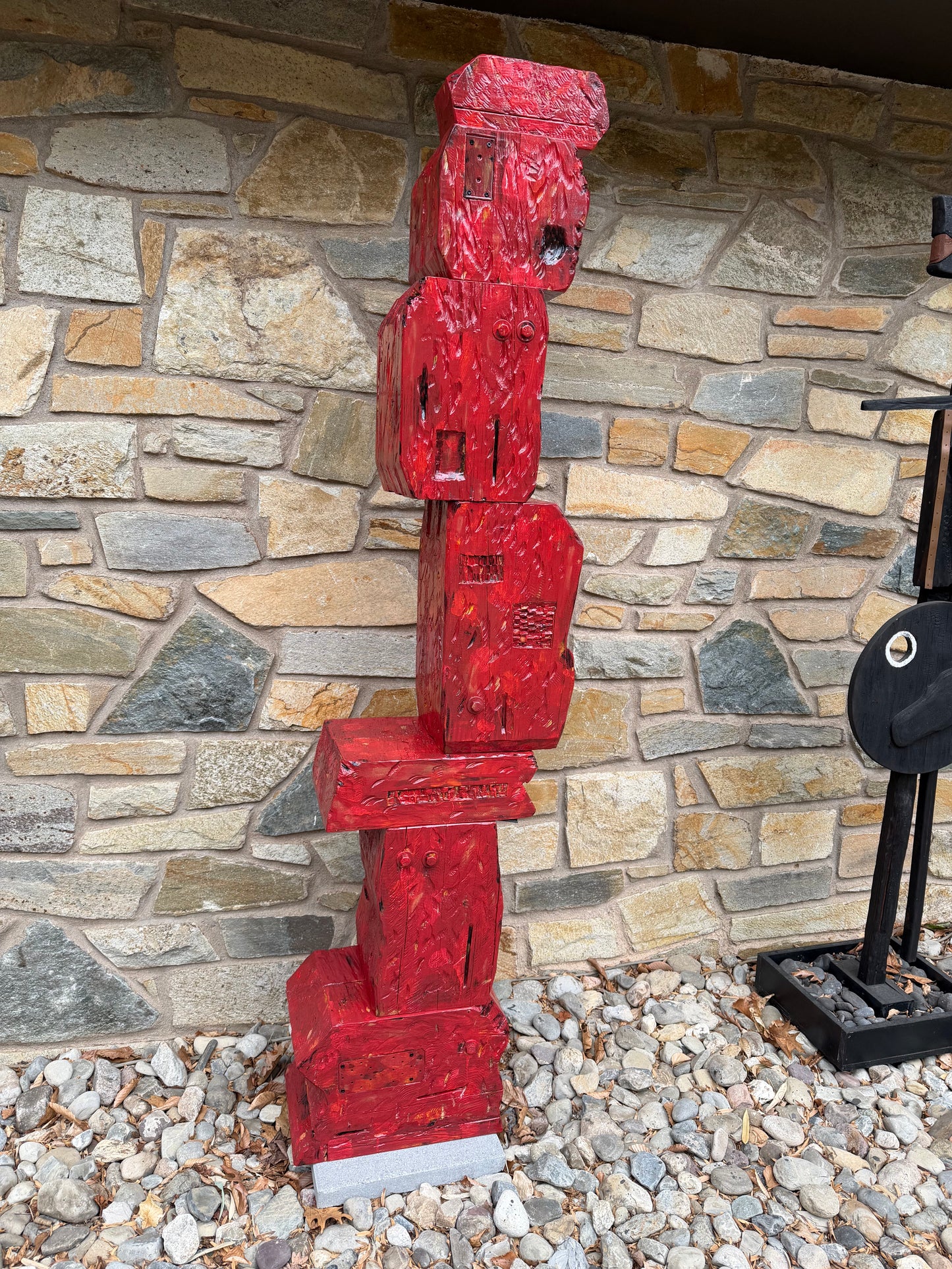 Rustic Red Block Totem #84 (Free Local Delivery & Installation to DC/MD/NVA)