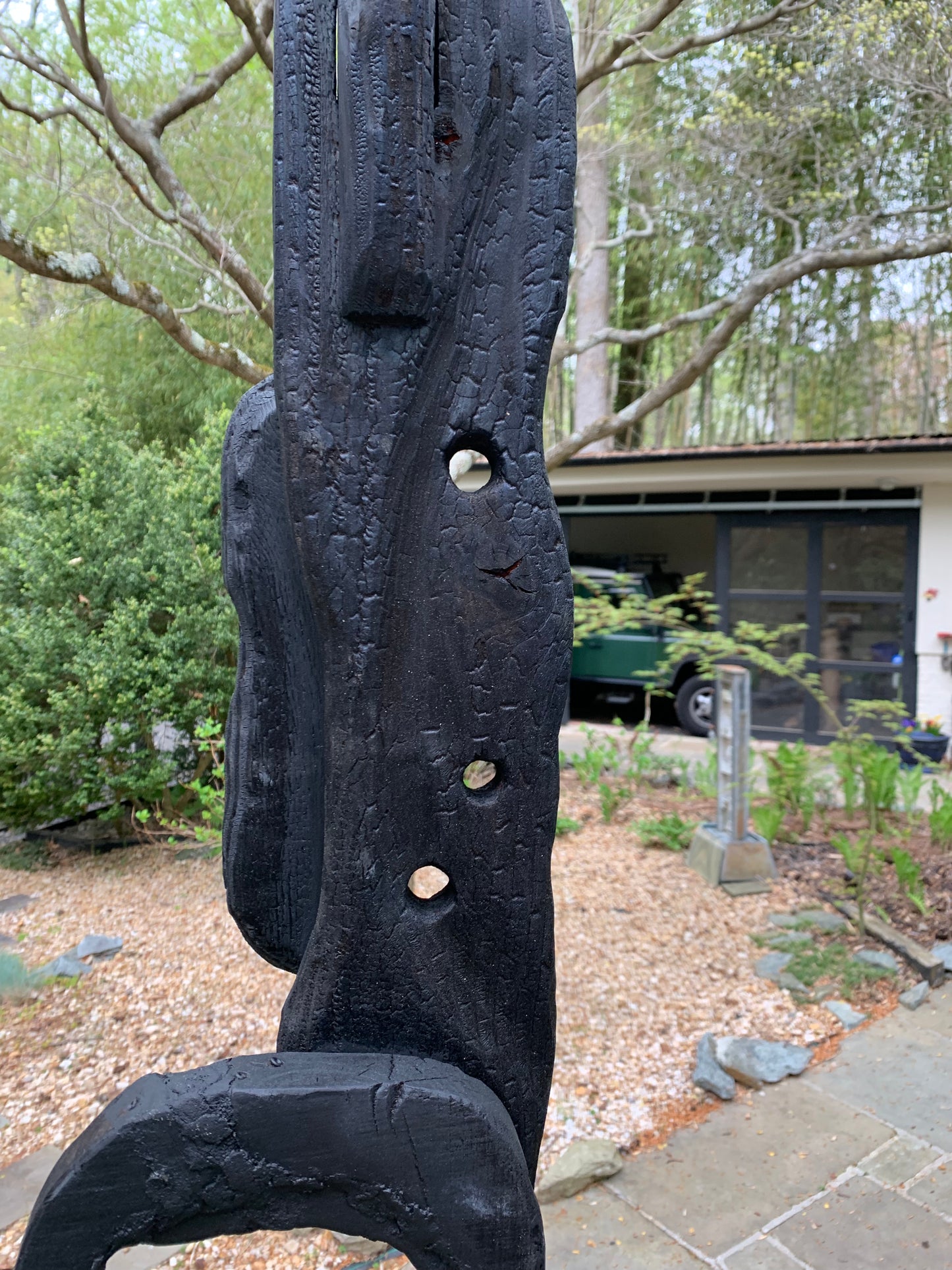 Organic Indoor-Outdoor Shou Sugi Ban Sculpture Totem #24