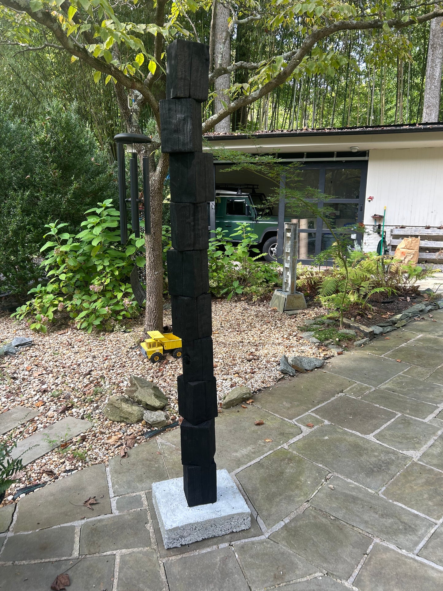 Organic Indoor-Outdoor Shou Sugi Ban Sculpture Totem #43 (Made-to-Order)