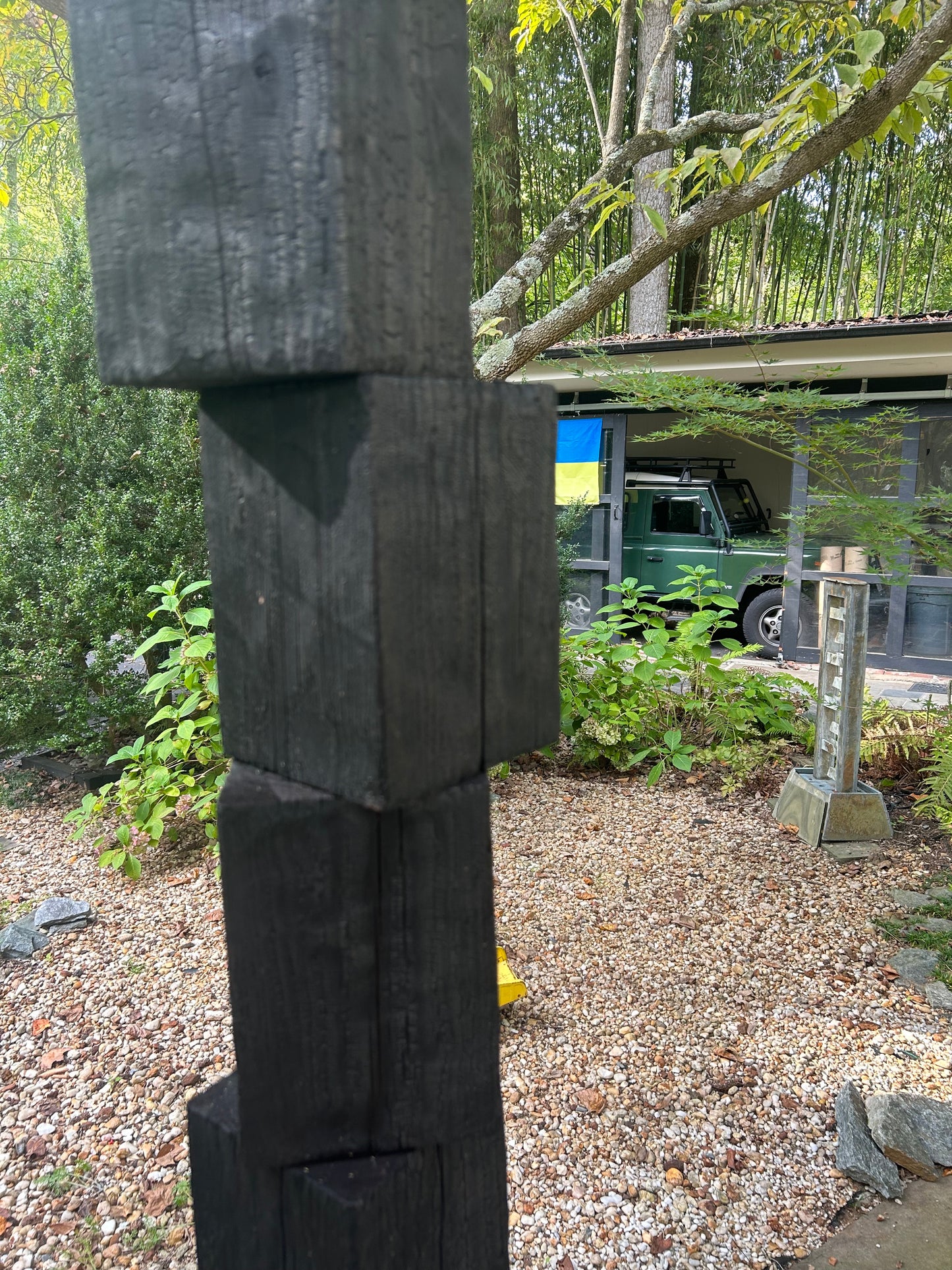 Organic Indoor-Outdoor Shou Sugi Ban Sculpture Totem #43 (Made-to-Order)