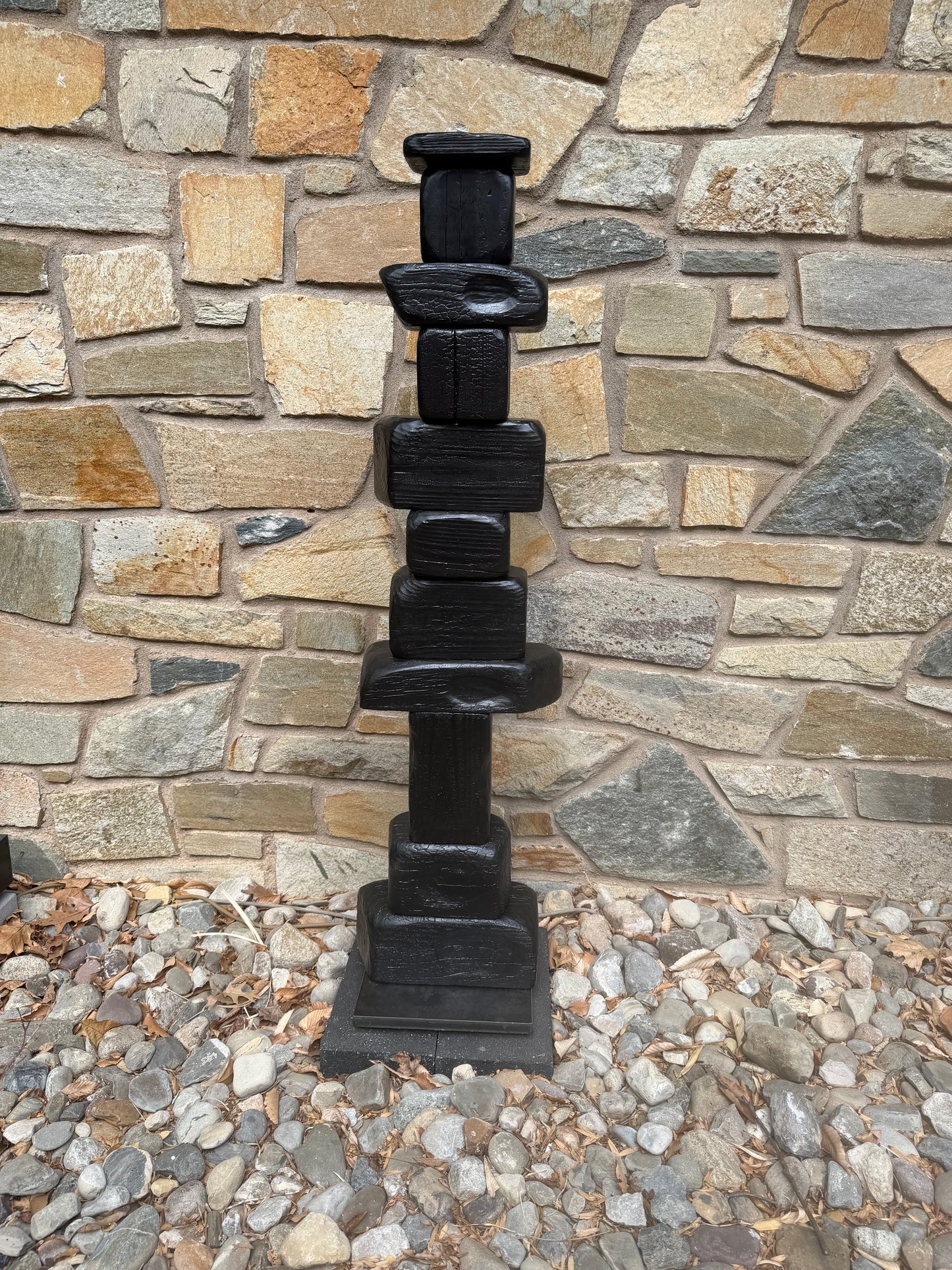 Indoor-Outdoor Shou Sugi Ban Sculpture Totem #90