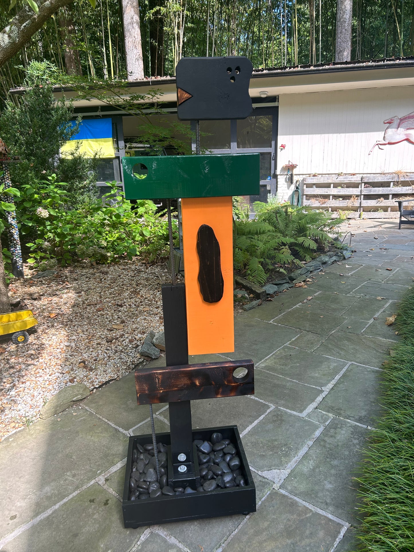 Indoor-Outdoor Organic Sculpture Totem #38/Colorblock #10