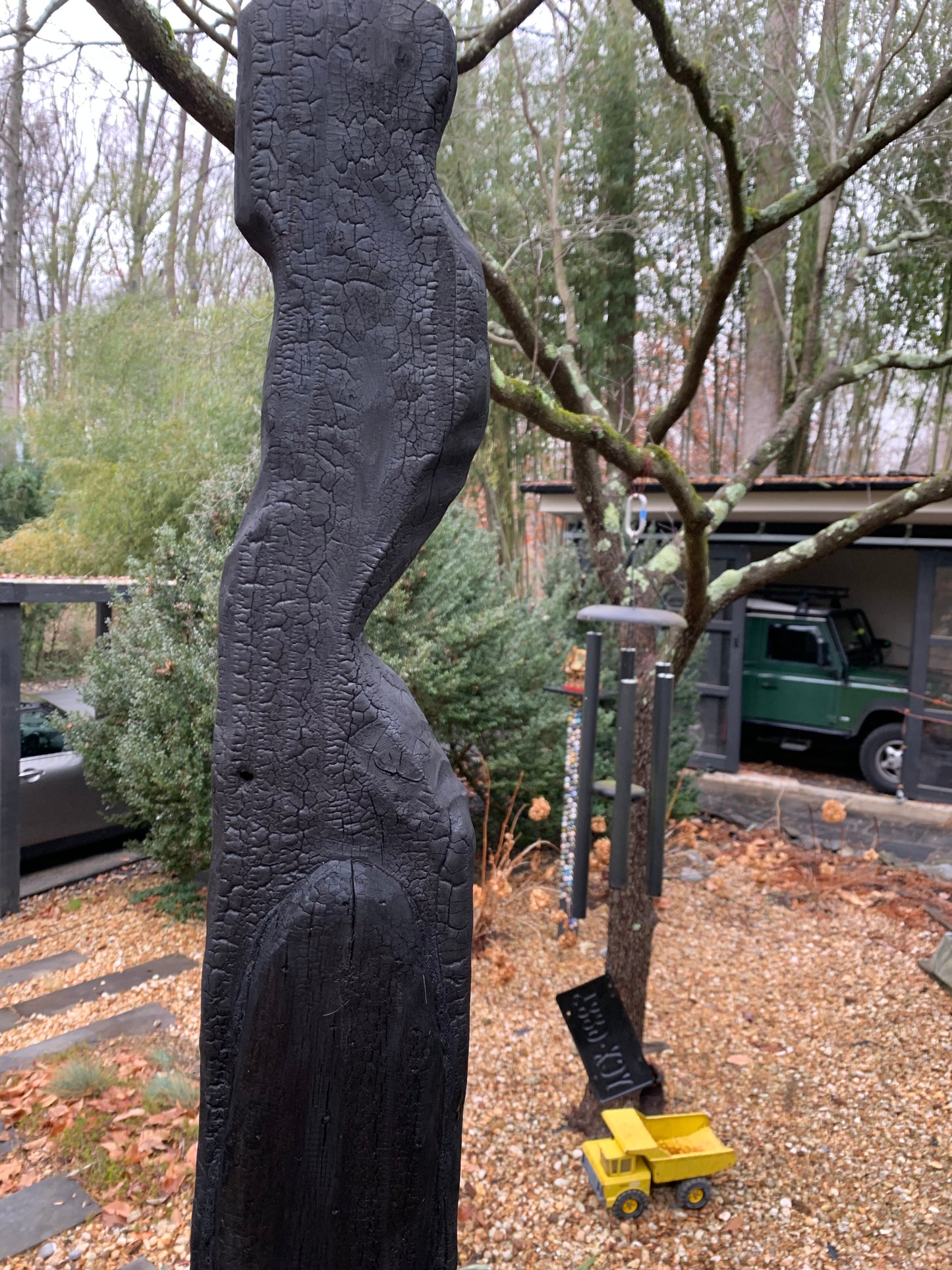 Outdoor Organic Shou Sugi Ban Totem #6 Sculpture