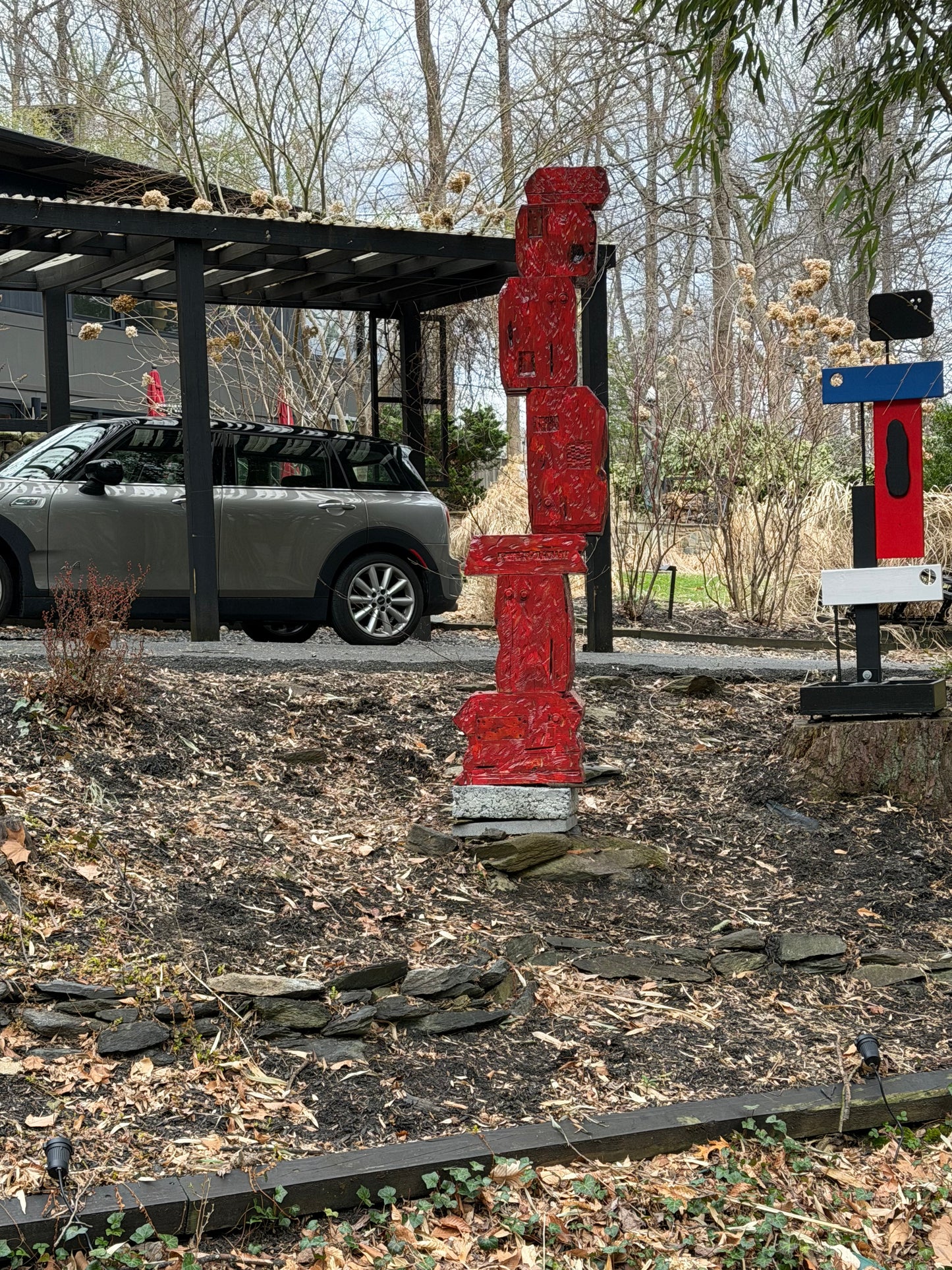 Rustic Red Block Totem #84 (Free Local Delivery & Installation to DC/MD/NVA)