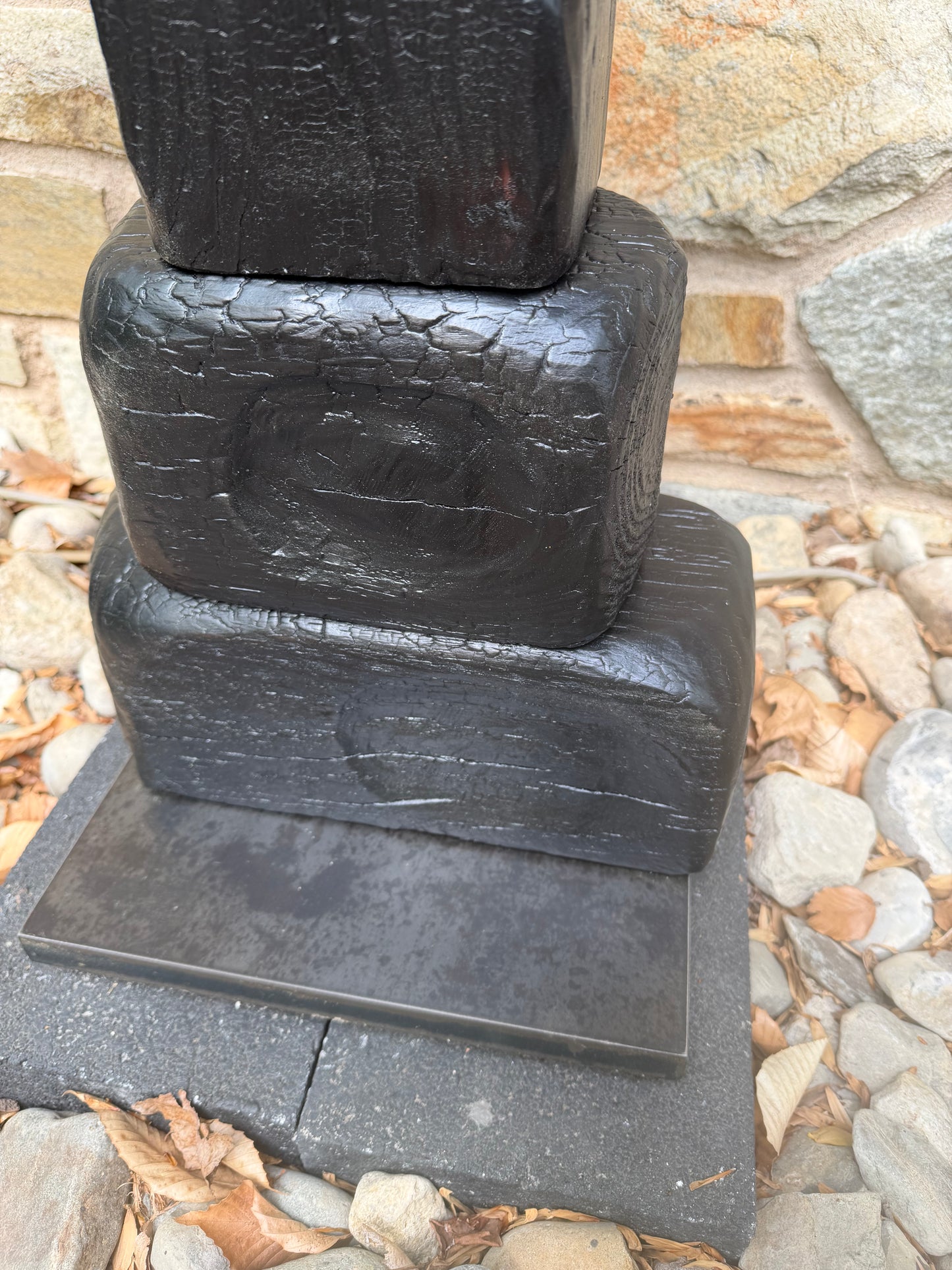 Indoor-Outdoor Shou Sugi Ban Sculpture Totem #90