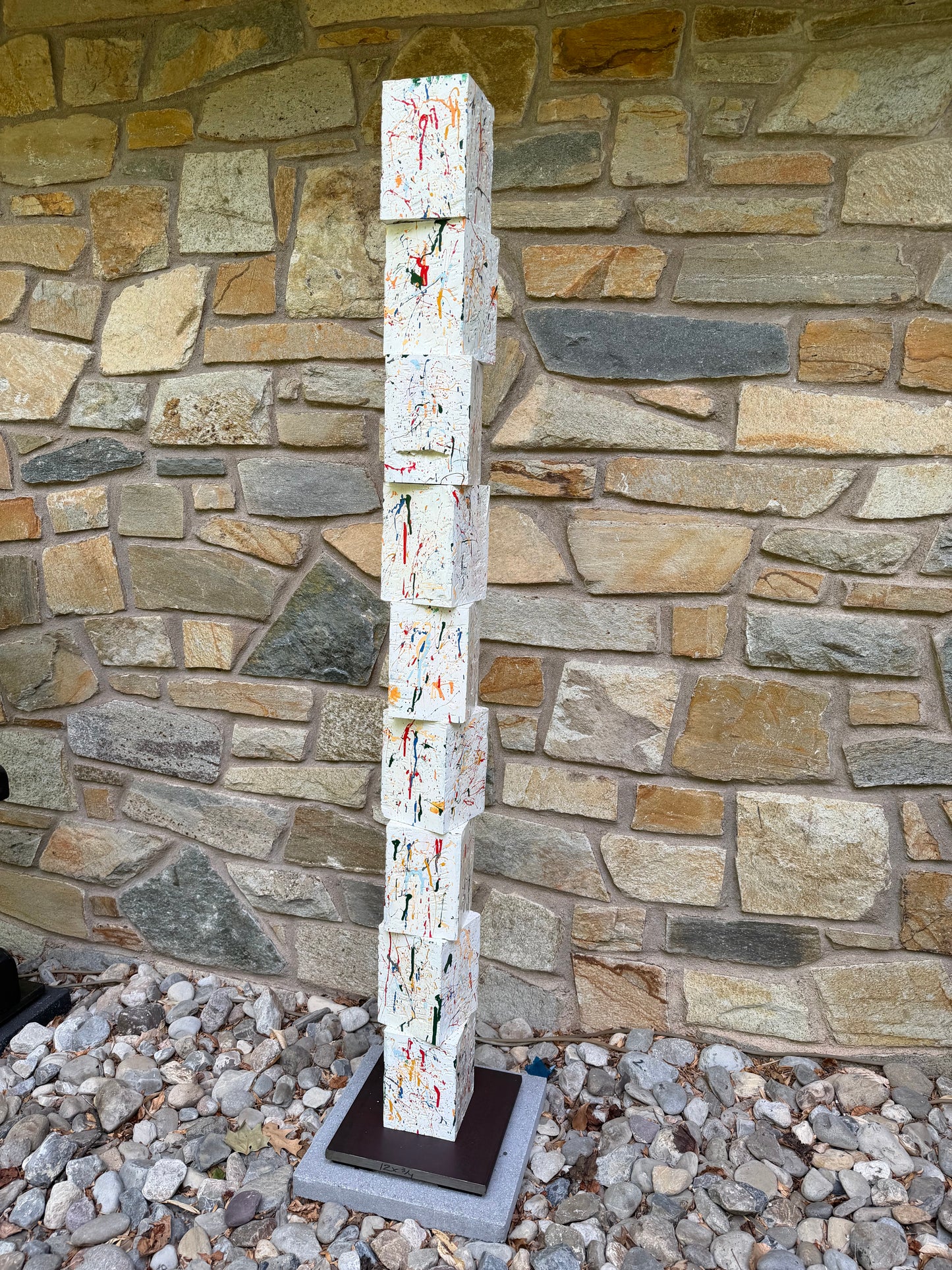 Indoor-Outdoor Multicolor Splatter Totem #83