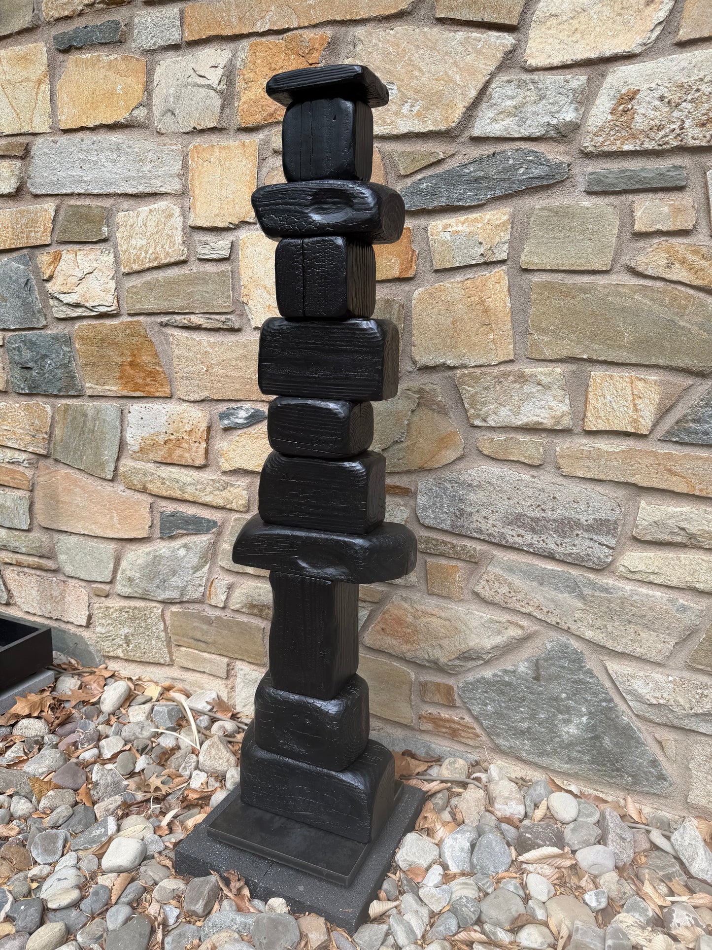 Indoor-Outdoor Shou Sugi Ban Sculpture Totem #90
