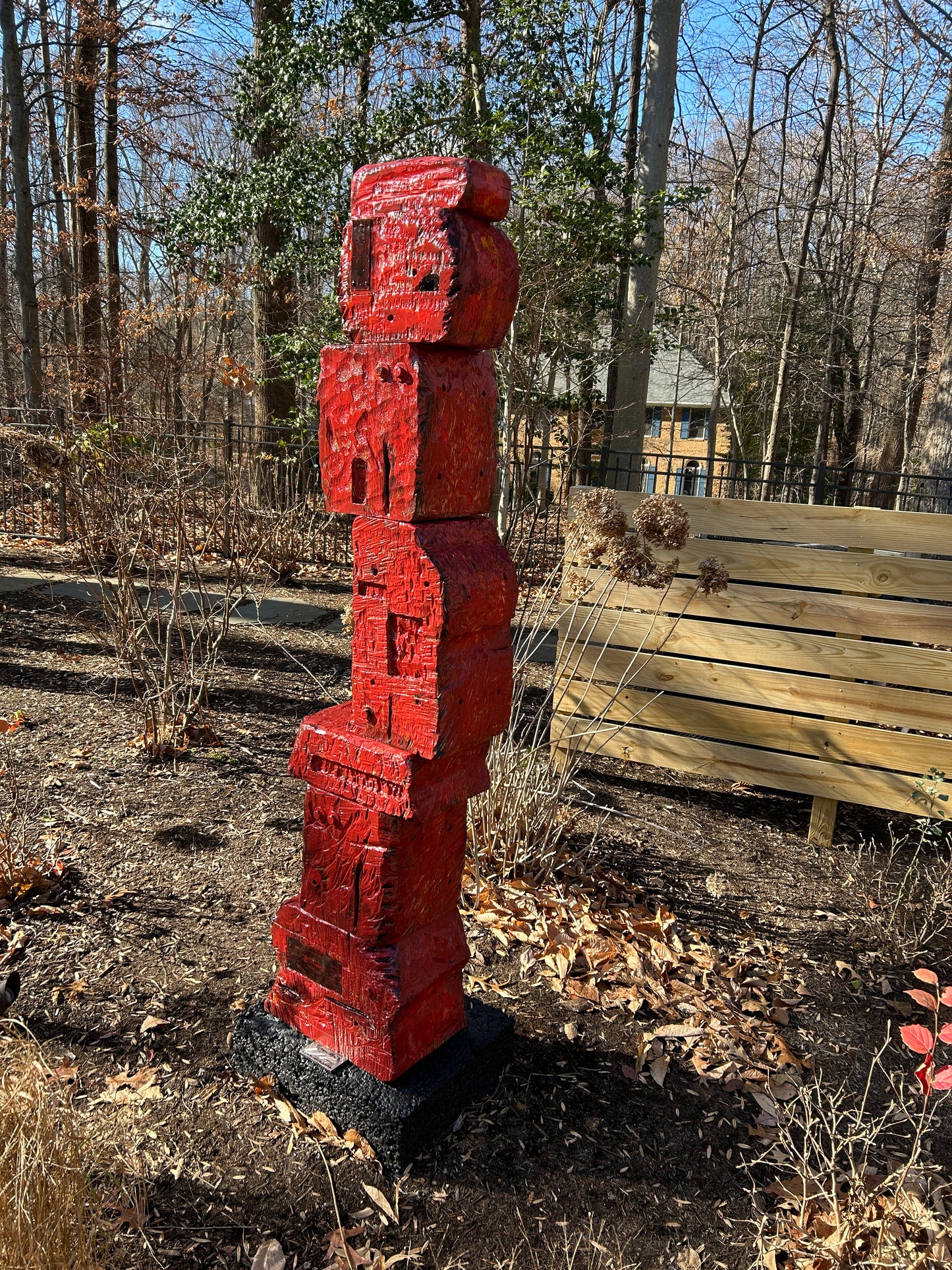 Rustic Red Block Totem (Local Made to Order)