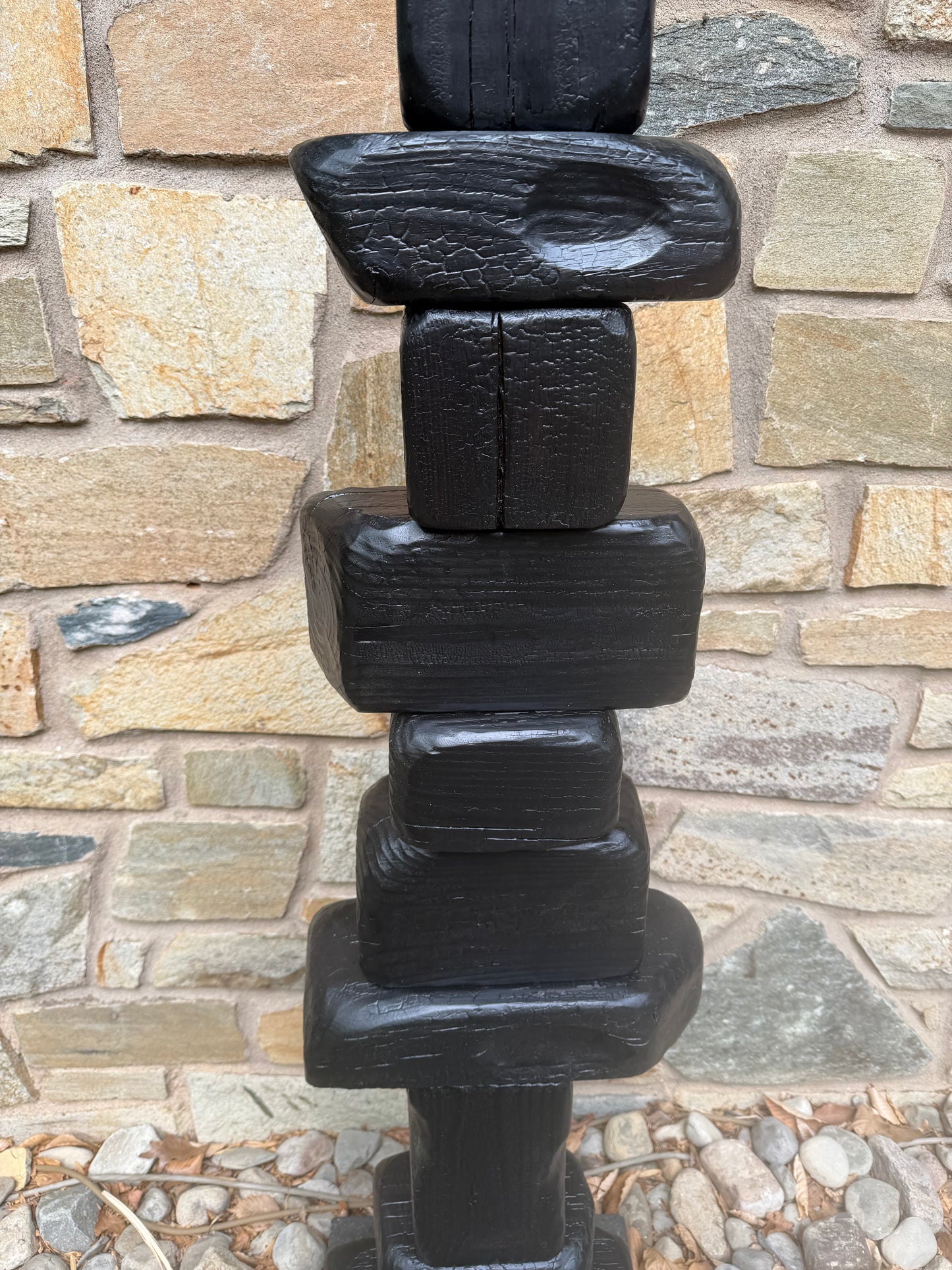 Indoor-Outdoor Shou Sugi Ban Sculpture Totem #90