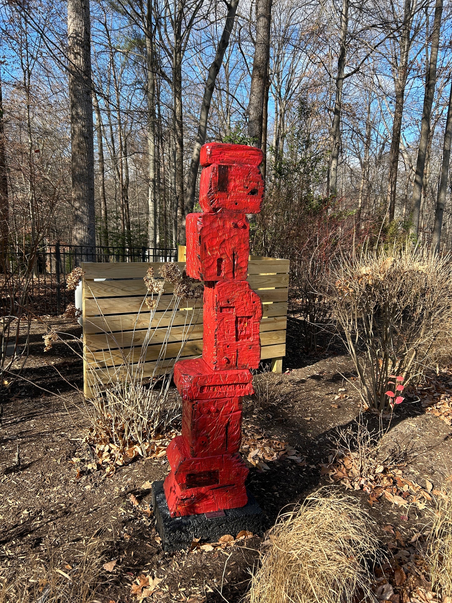 Rustic Red Block Totem (Local Made to Order)