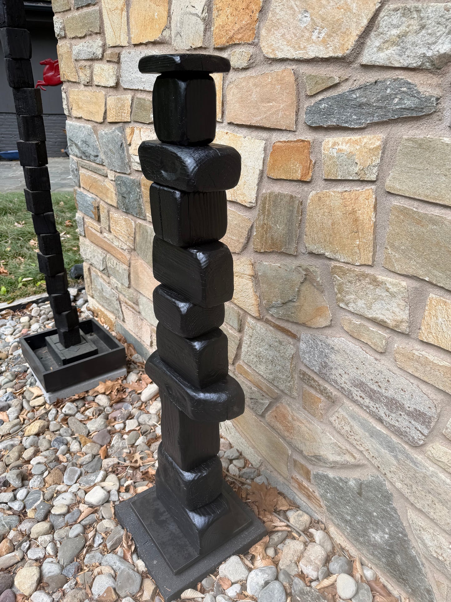 Indoor-Outdoor Shou Sugi Ban Sculpture Totem #90