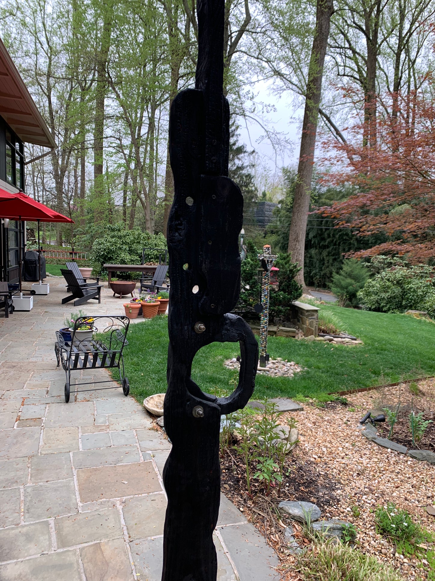 Organic Indoor-Outdoor Shou Sugi Ban Sculpture Totem #24