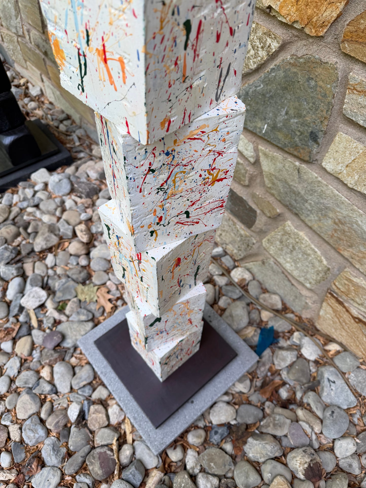 Indoor-Outdoor Multicolor Splatter Totem #83