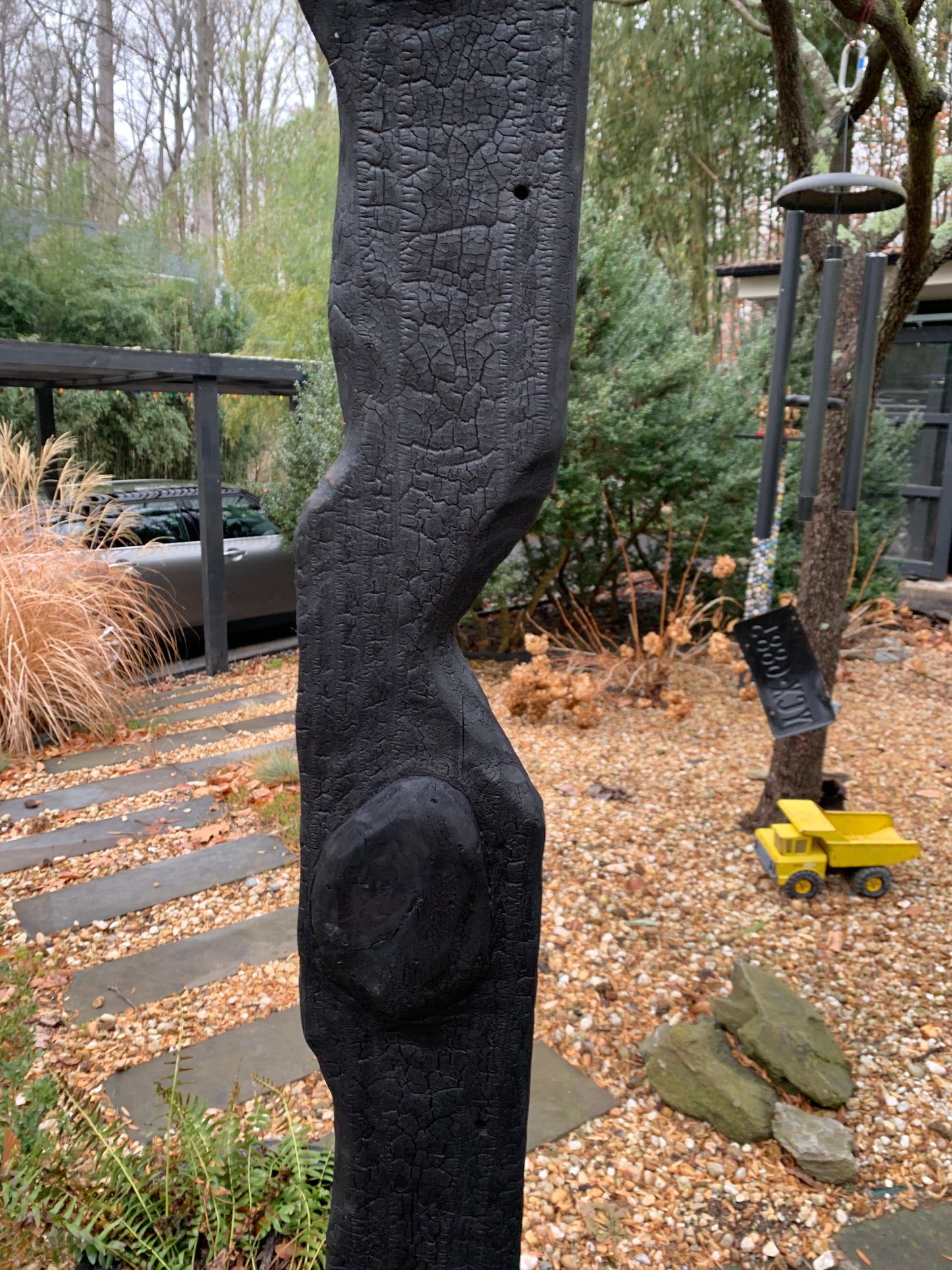 Outdoor Organic Shou Sugi Ban Totem #6 Sculpture