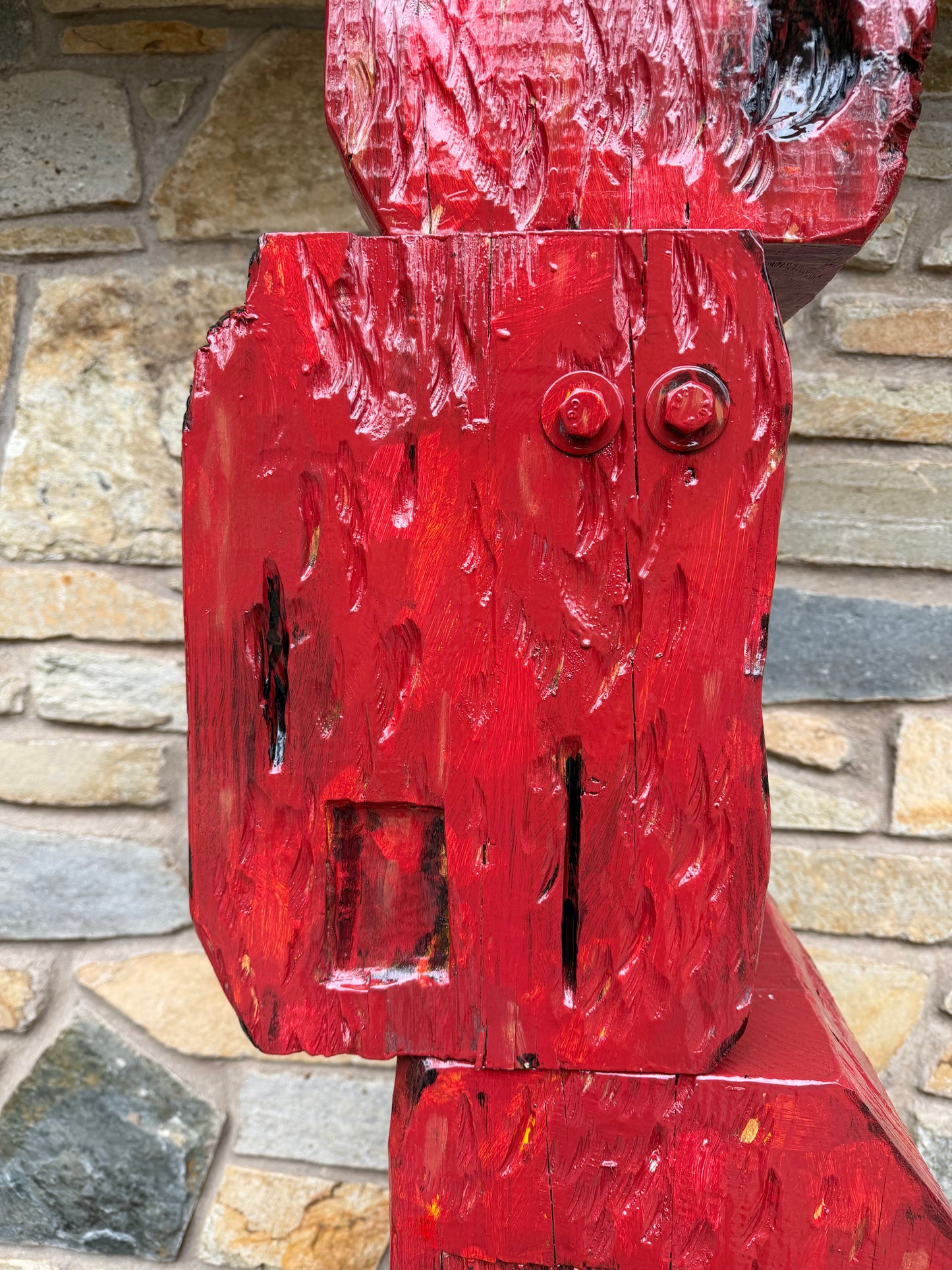 Rustic Red Block Totem #84 (Free Local Delivery & Installation to DC/MD/NVA)
