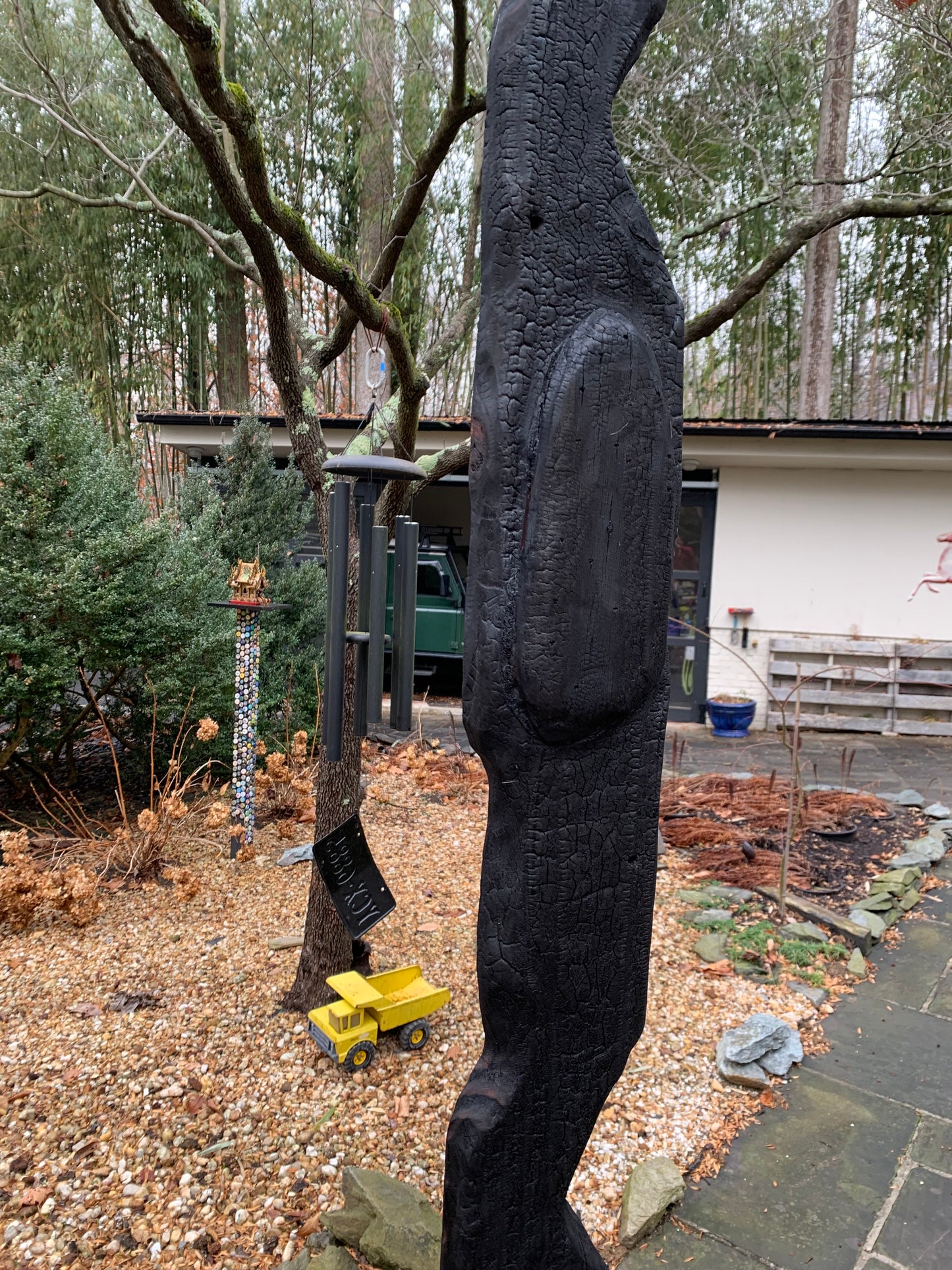 Outdoor Organic Shou Sugi Ban Totem #6 Sculpture