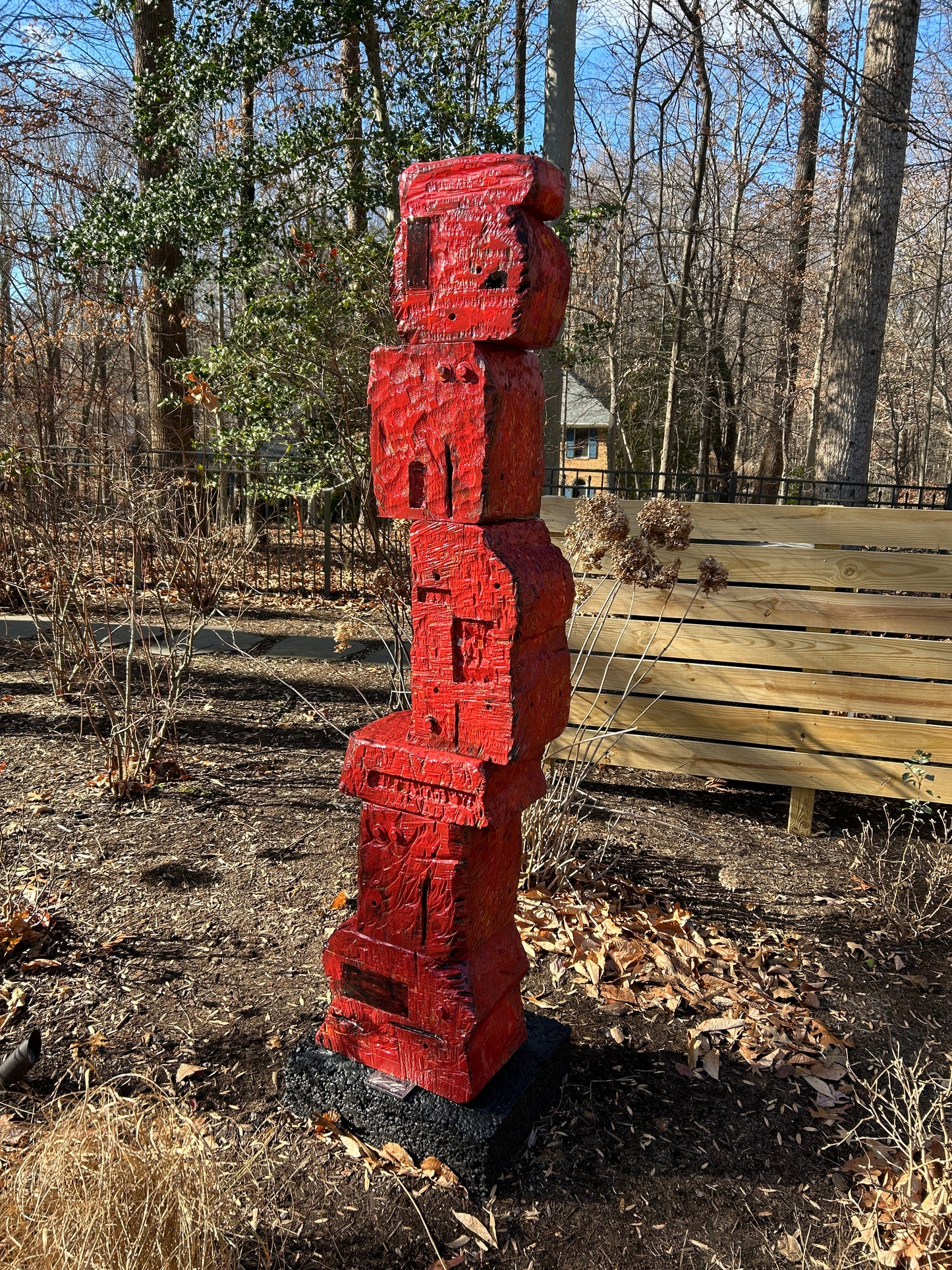 Rustic Red Block Totem (Local Made to Order)