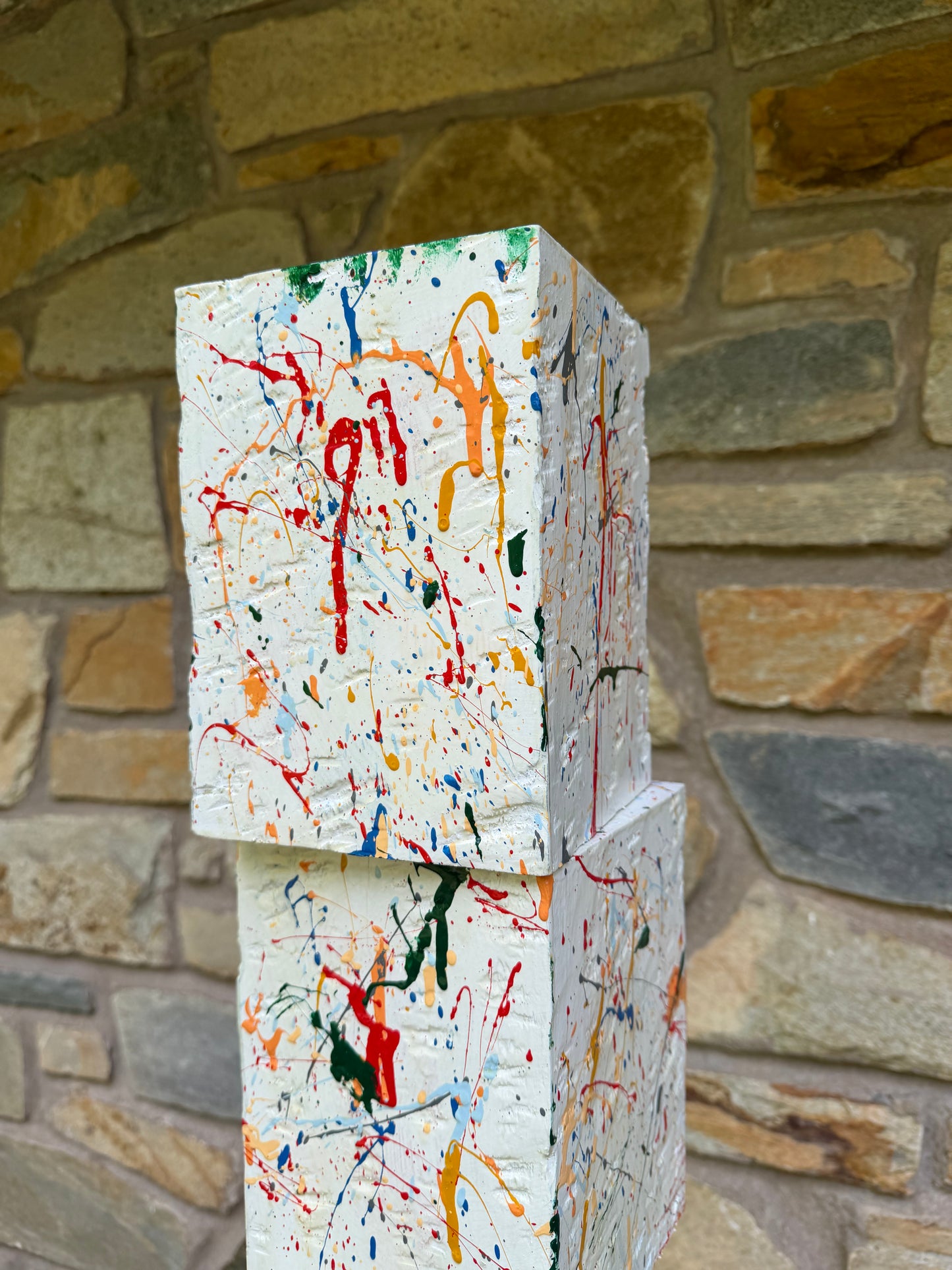 Indoor-Outdoor Multicolor Splatter Totem #83
