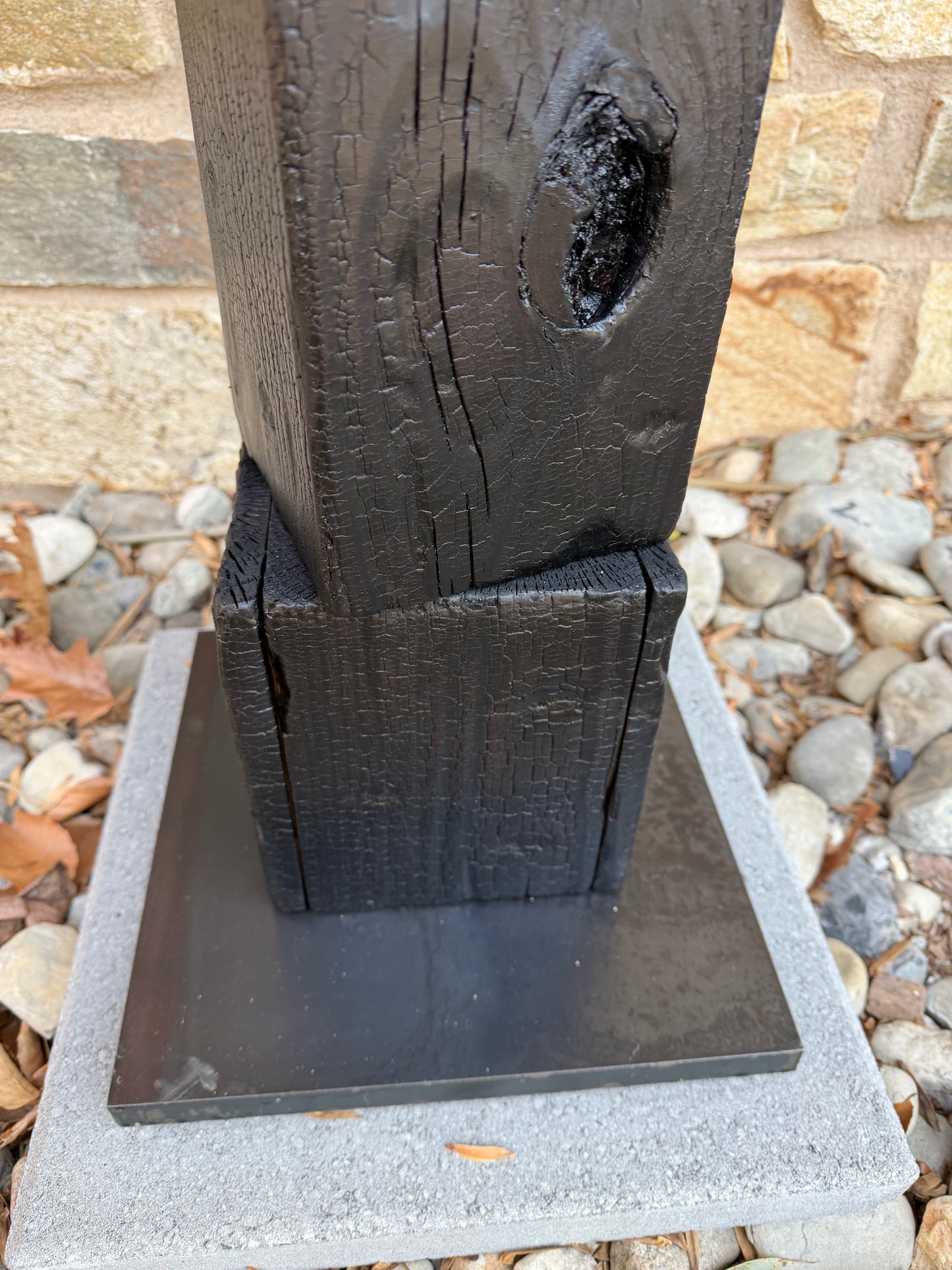 Organic Indoor-Outdoor Shou Sugi Ban Sculpture Totem #87 (Made-to-Order)