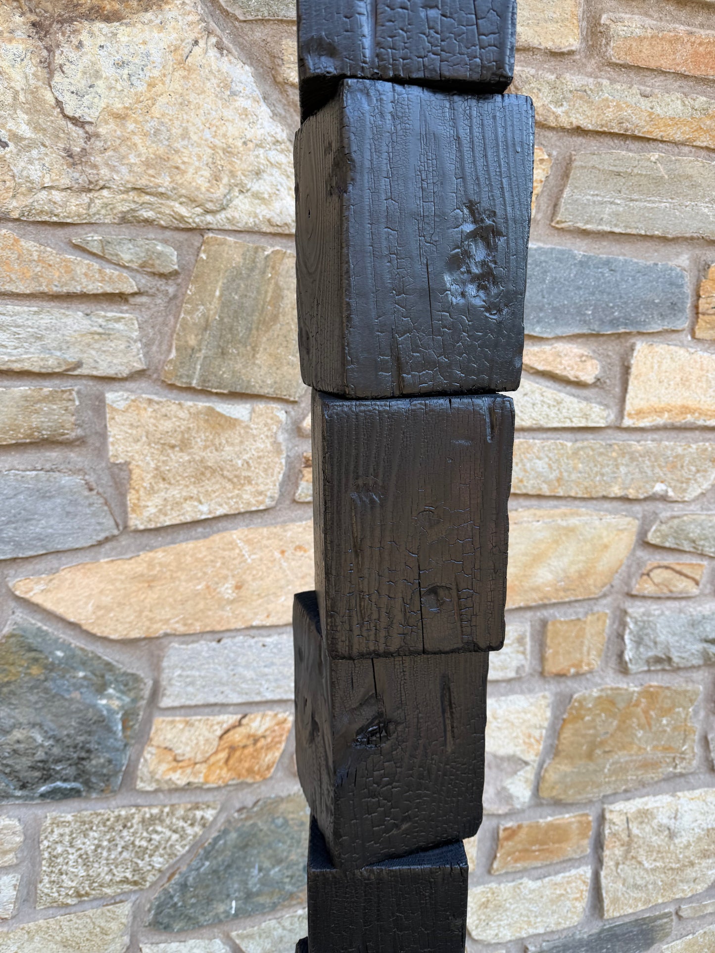 Organic Indoor-Outdoor Shou Sugi Ban Sculpture Totem #87 (Made-to-Order)