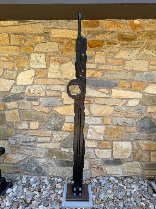 Organic Indoor-Outdoor Shou Sugi Ban Sculpture Totem #88