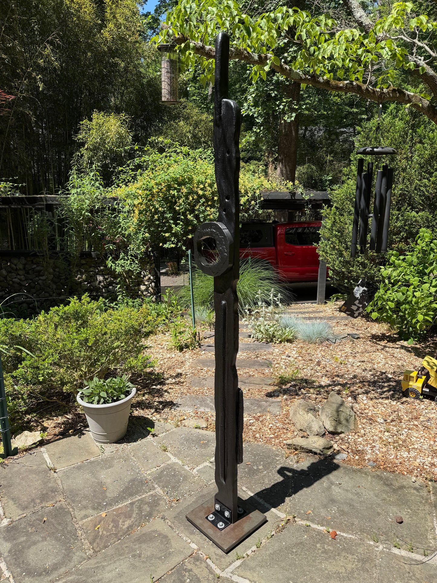 Organic Indoor-Outdoor Shou Sugi Ban Sculpture Totem #88