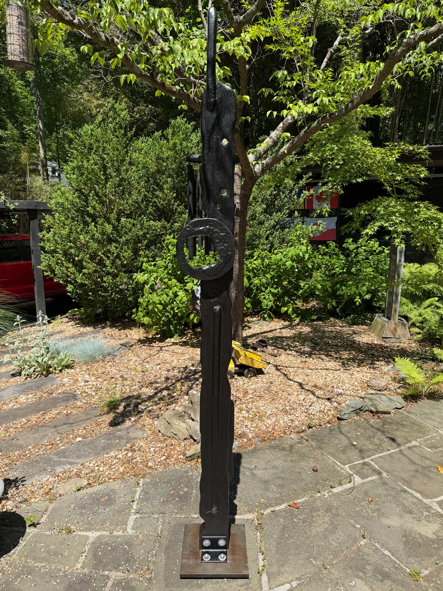 Organic Indoor-Outdoor Shou Sugi Ban Sculpture Totem #88